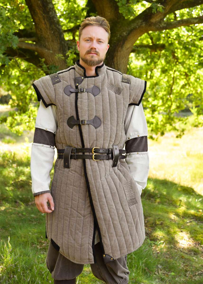 Gambeson Medieval Vari, Marrón-Negro