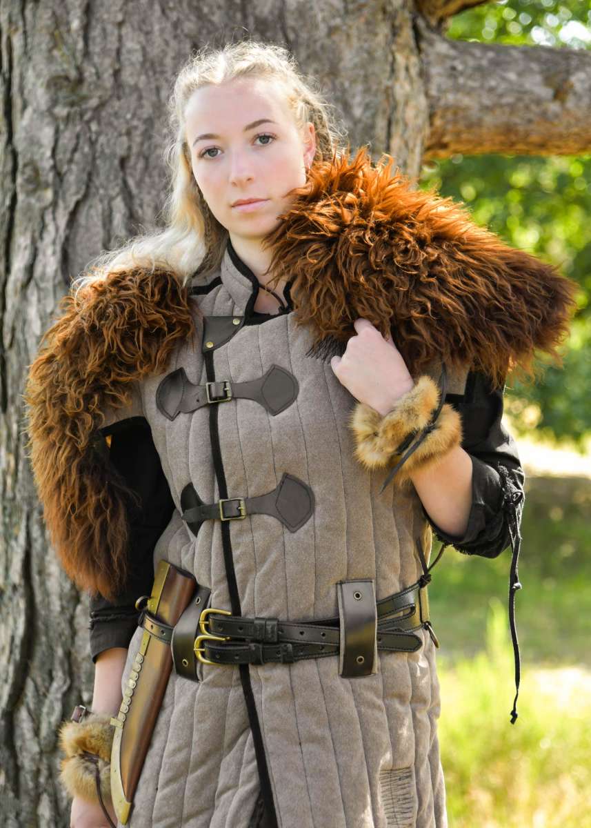 Gambeson Medieval Vari, Marrón-Negro