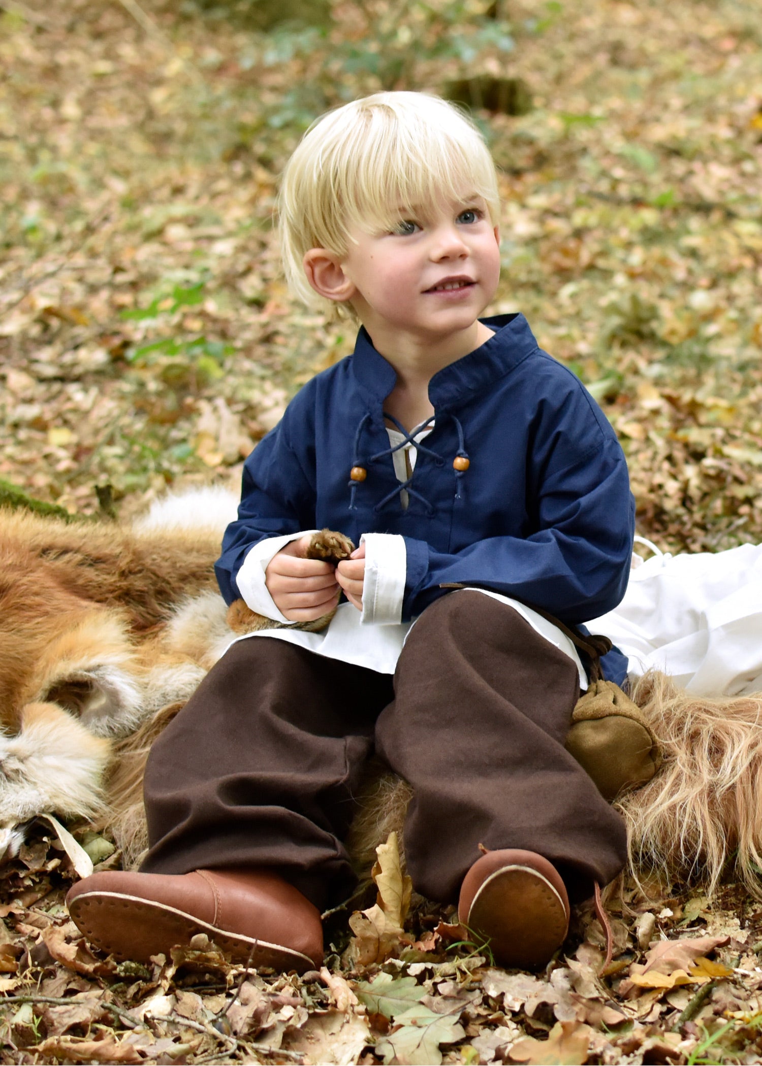 Imagen única de: Camisa Medieval Infantil Colin, Azul