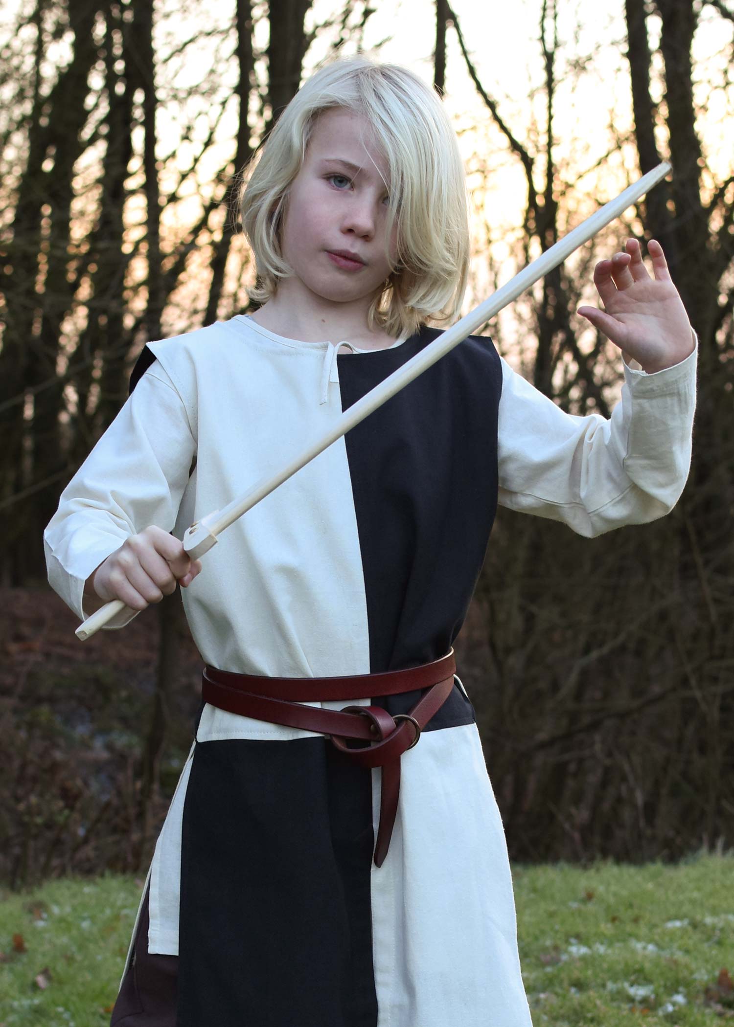 Imagen única de: Túnica Infantil Lucas, Mi-parti, Natural/negro