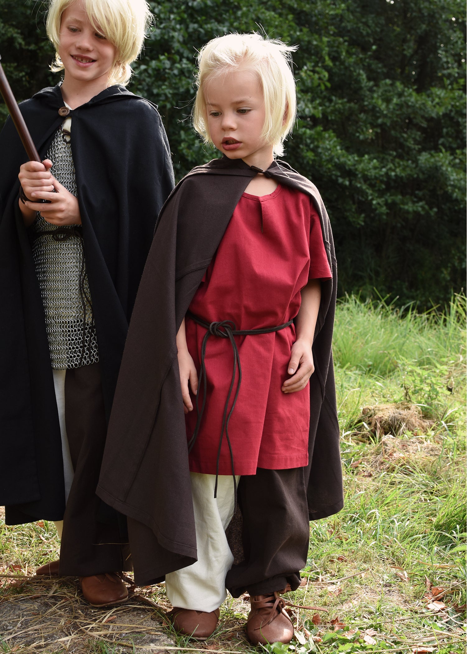Imagen única de: Túnica Medieval Infantil Linus, Manga Corta, Rojo