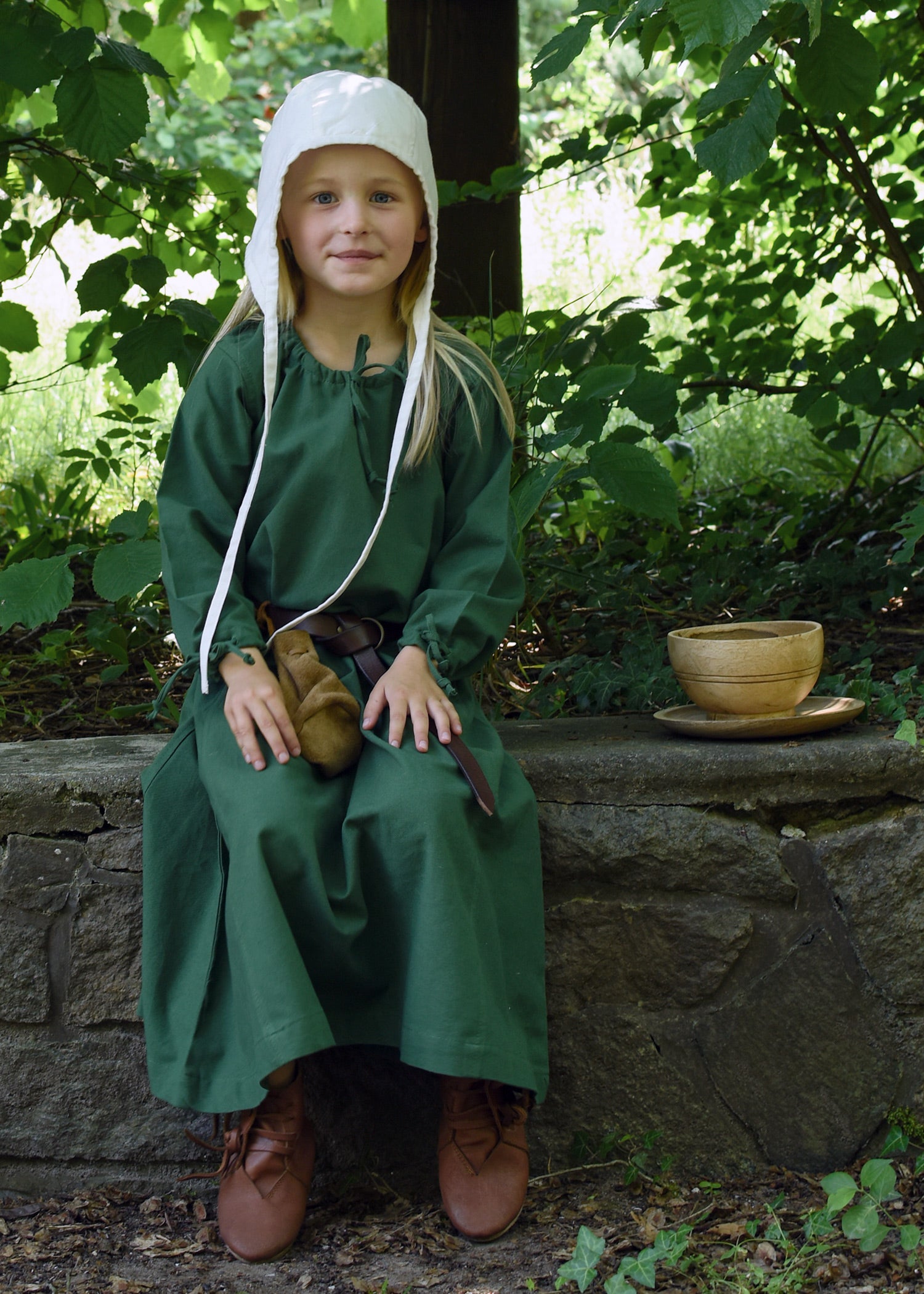 Imagen única de: Vestido Medieval Infantil, Vestido Interior Ana, Verde