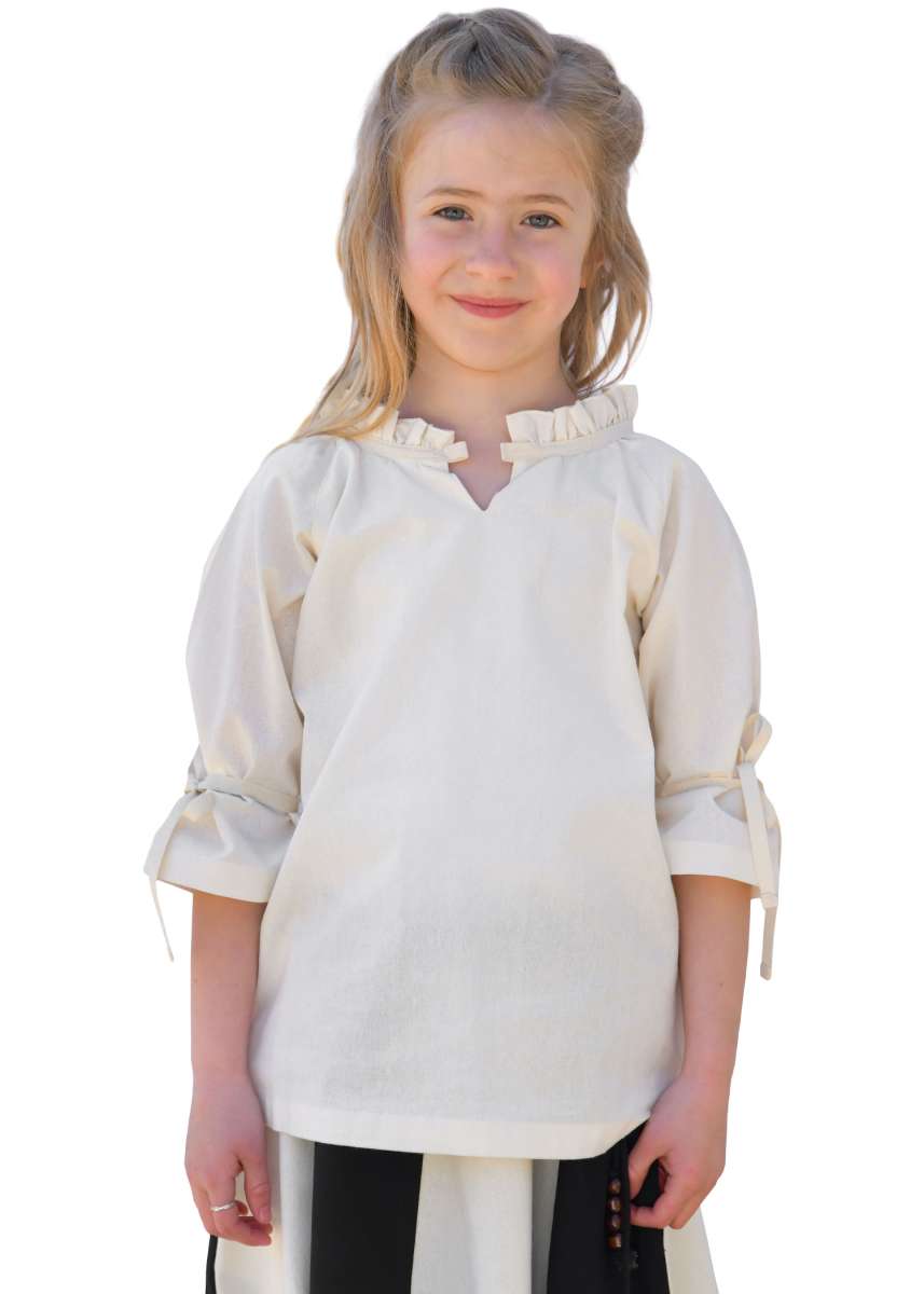 Blusa Medieval Infantil Birga - Manga 3/4 - Color Natural