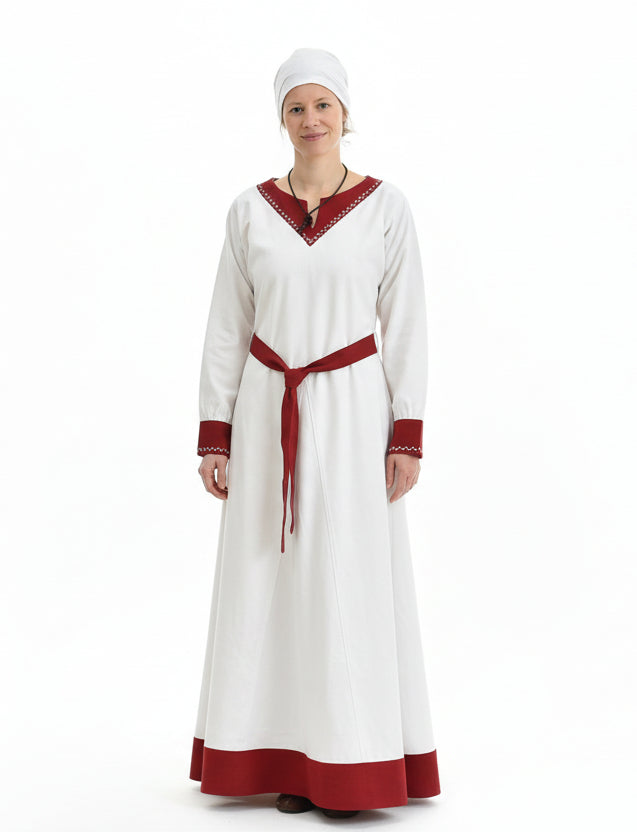 Imagen única de: Vestido Vikingo Jona, Natural/rojo Vino