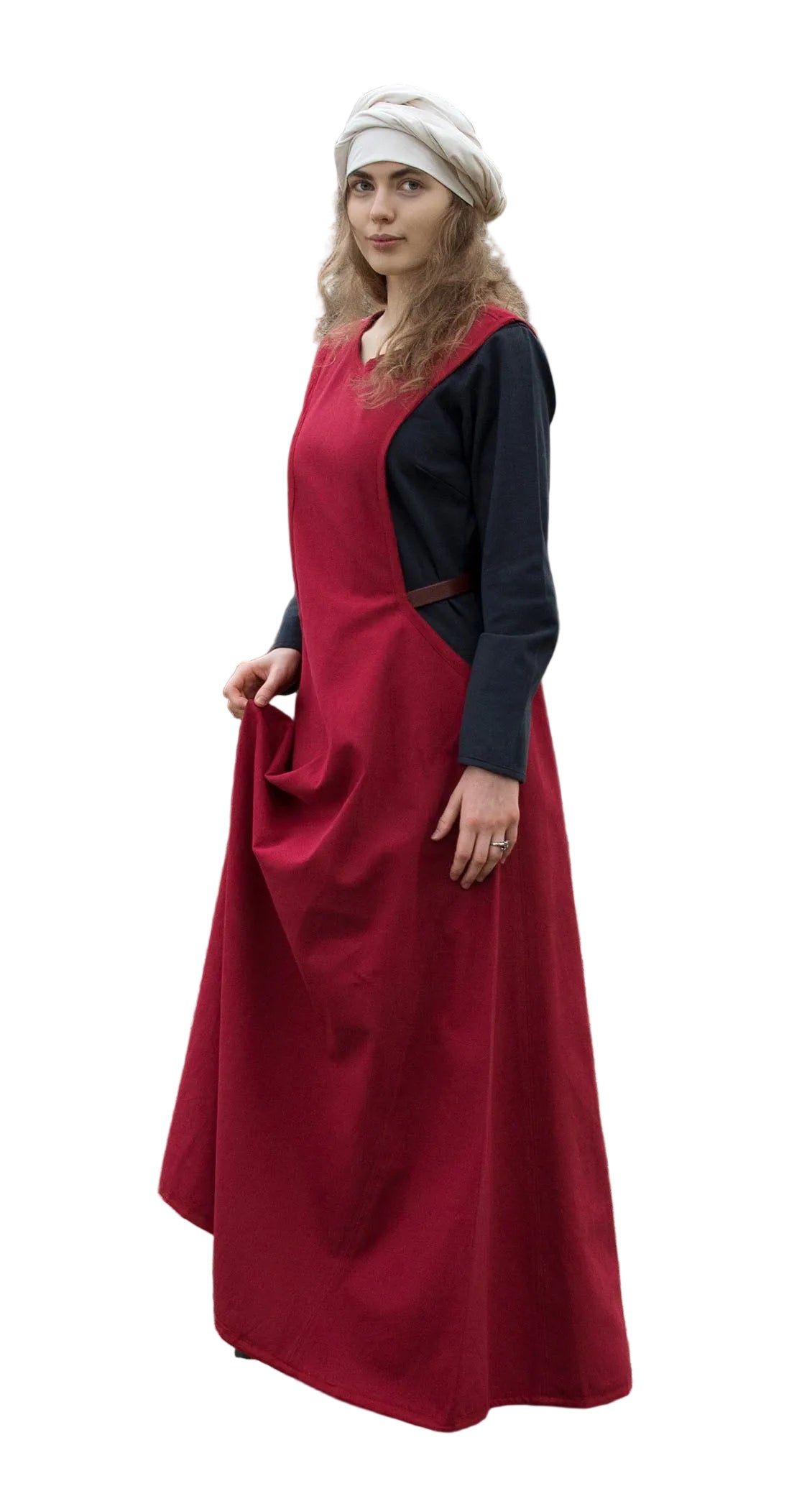 Imagen única de: Vestido Medieval, Surcot Andra, Rojo