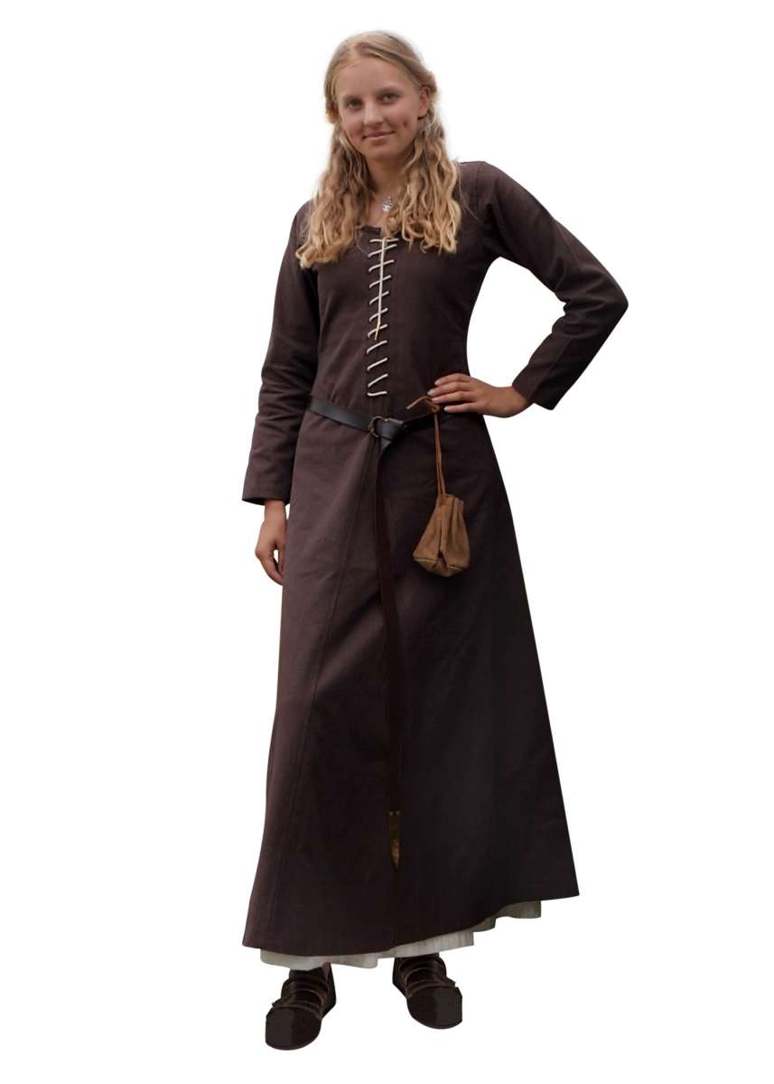 Cotehardie Ava, Medieval Dress, Brown