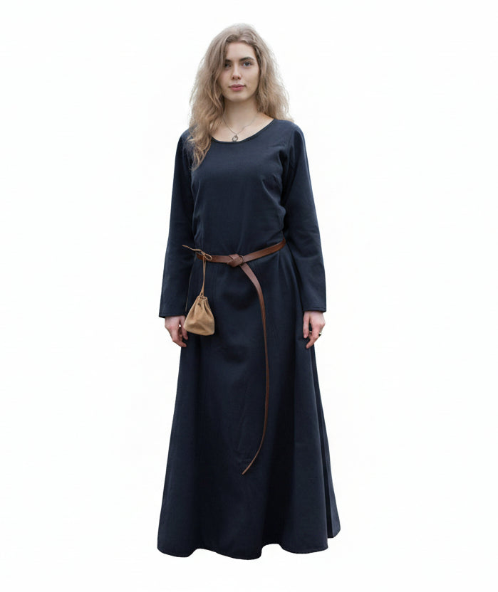Imagen única de: Vestido Medieval Sencillo Afra De Lona, Azul Oscuro.