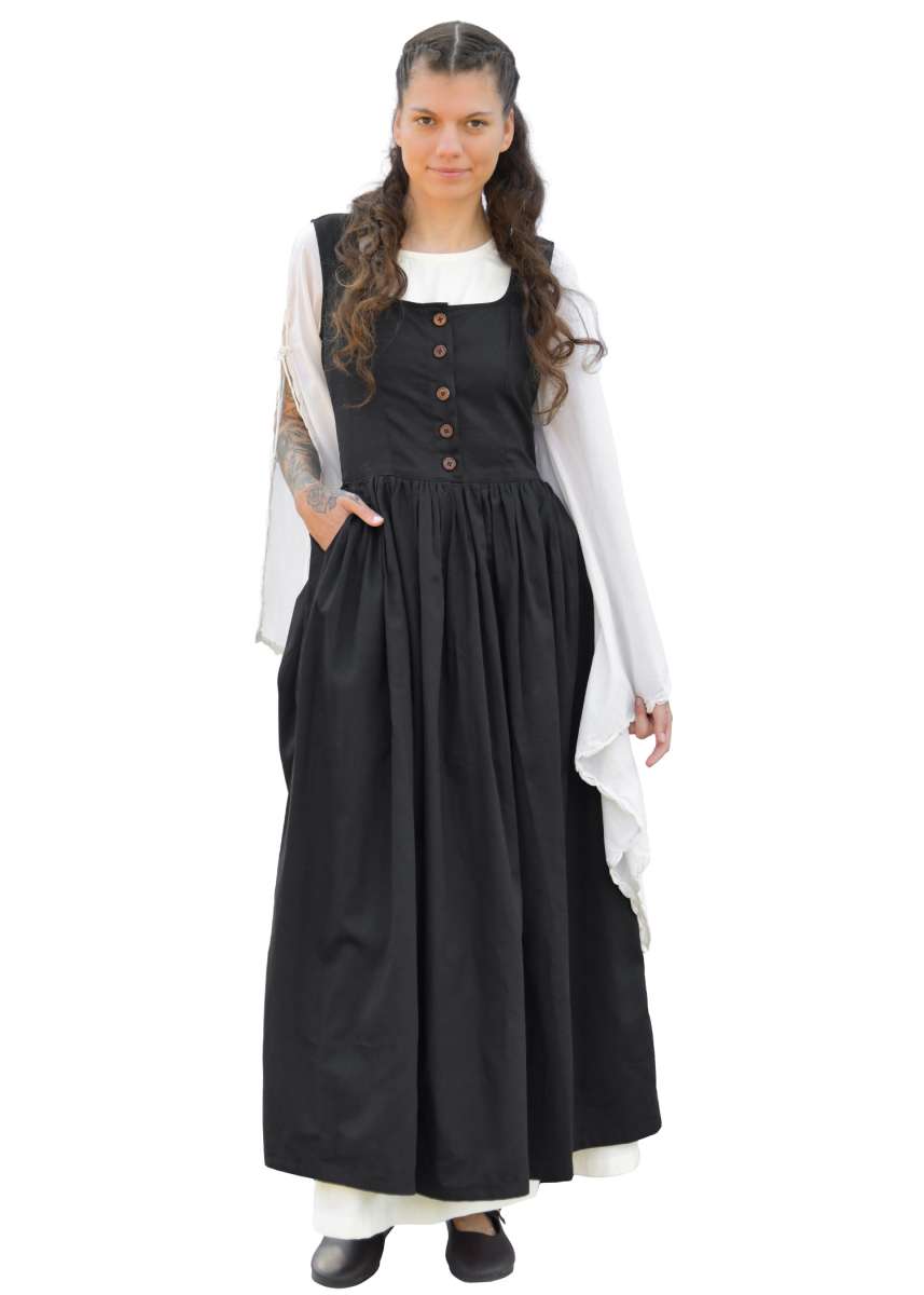 Sobrevestido Medieval Lene Sin Mangas Color Negro