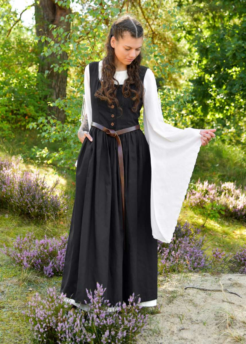 Sobrevestido Medieval Lene Sin Mangas Color Negro
