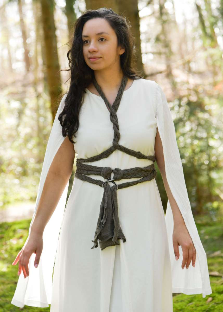 Vestido Elira de Manga Larga, Color Natural