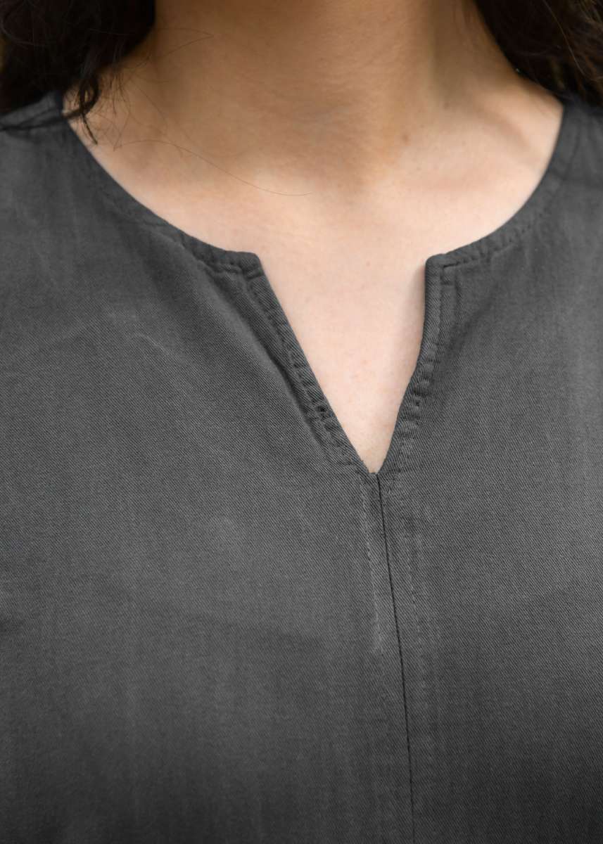 Vestido Elira de Manga Larga, Gris