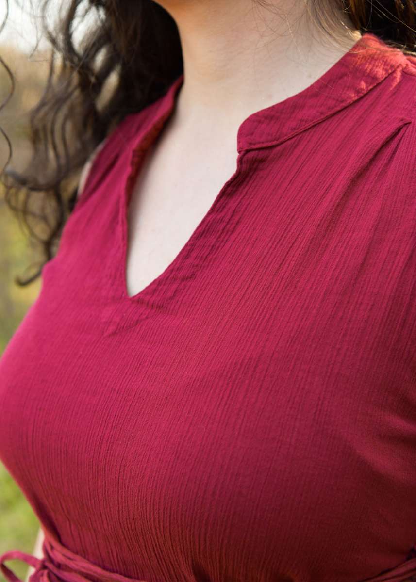 Túnica para Mujer Nimith, Rojo Burdeos Lavado