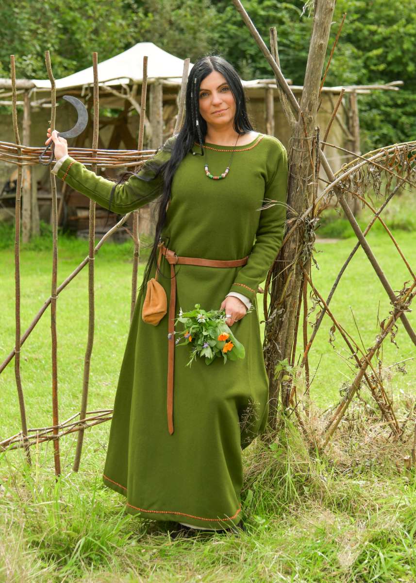 Vestido vikingo de lana Forseti verde