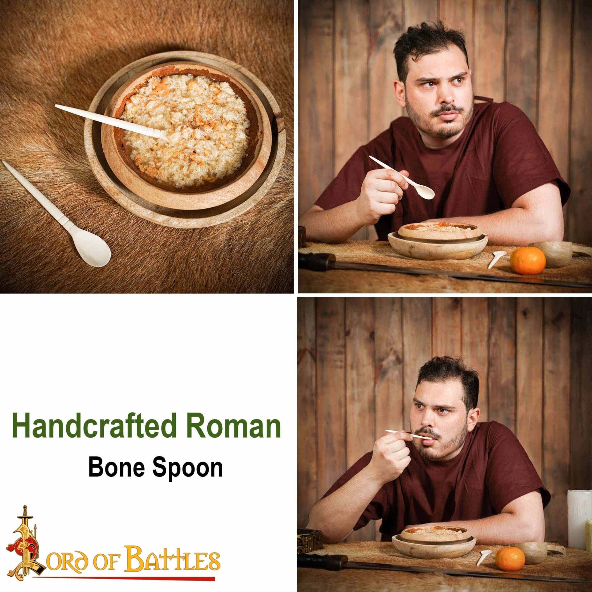 Cucharas romanas de hueso de buey — set de 2 - imagen 7
