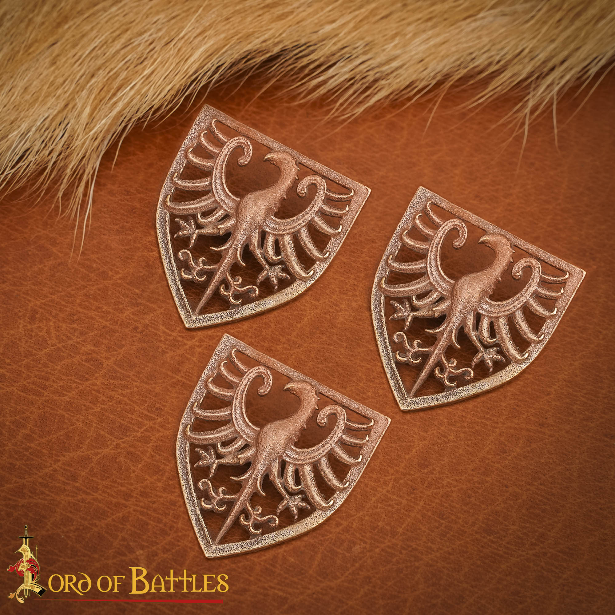 Insignia heráldica de águila en bronce — Set de 3 - Bronce - Set of 3