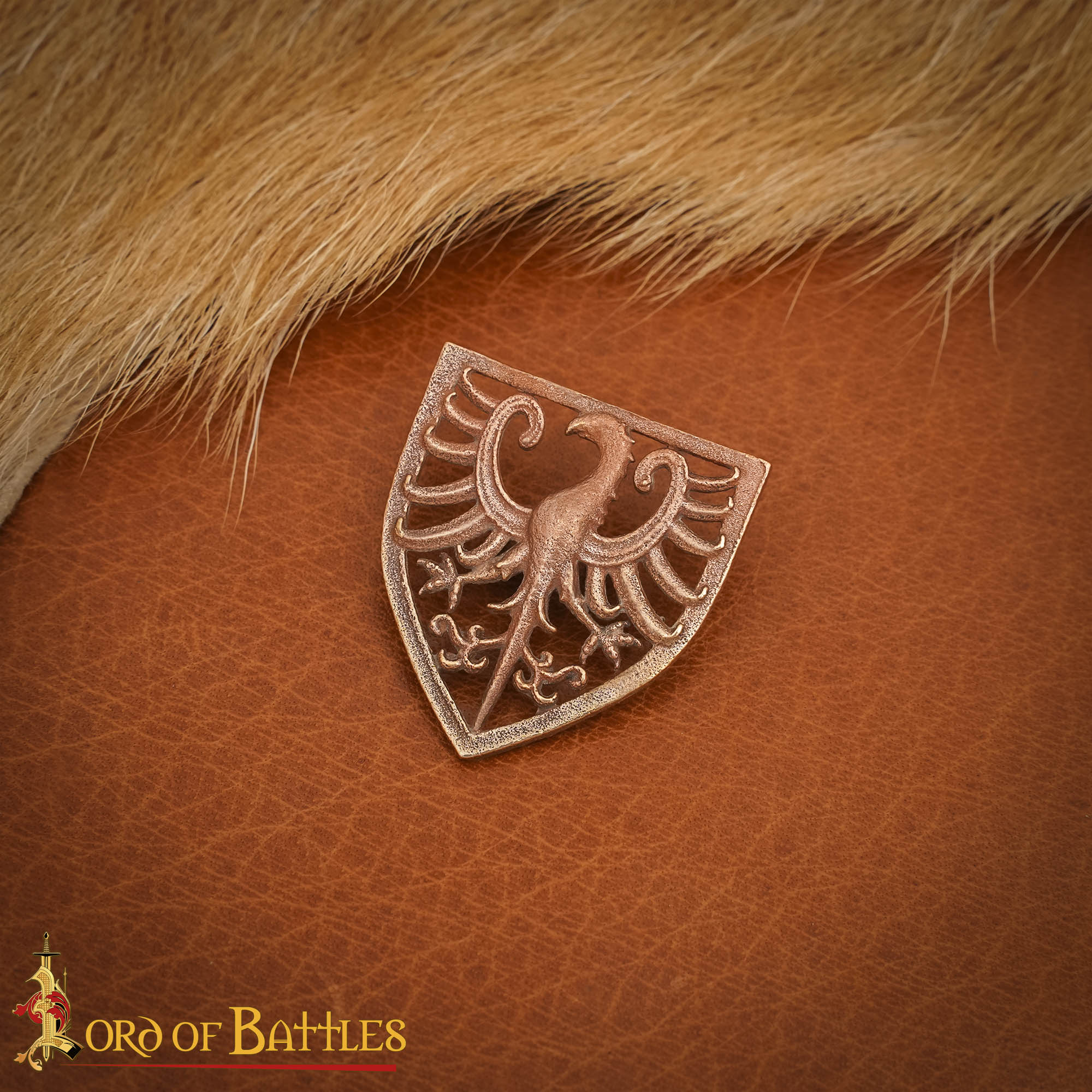 Insignia heráldica de águila en bronce (s. XIII) - cera perdida - Bronce