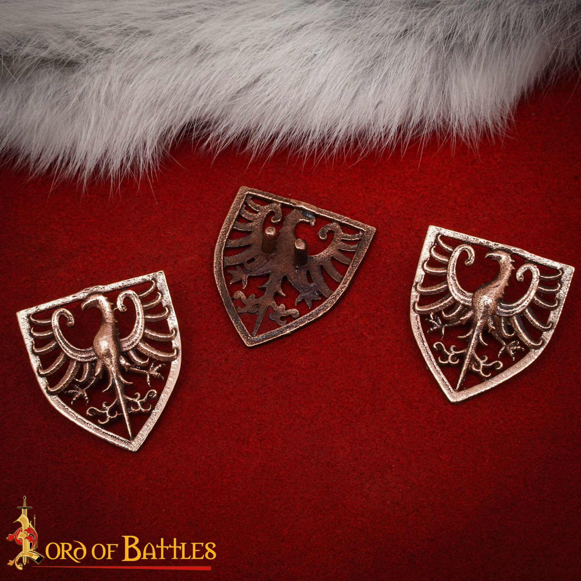 Insignia heráldica de águila en bronce (s. XIII) - cera perdida - imagen 19