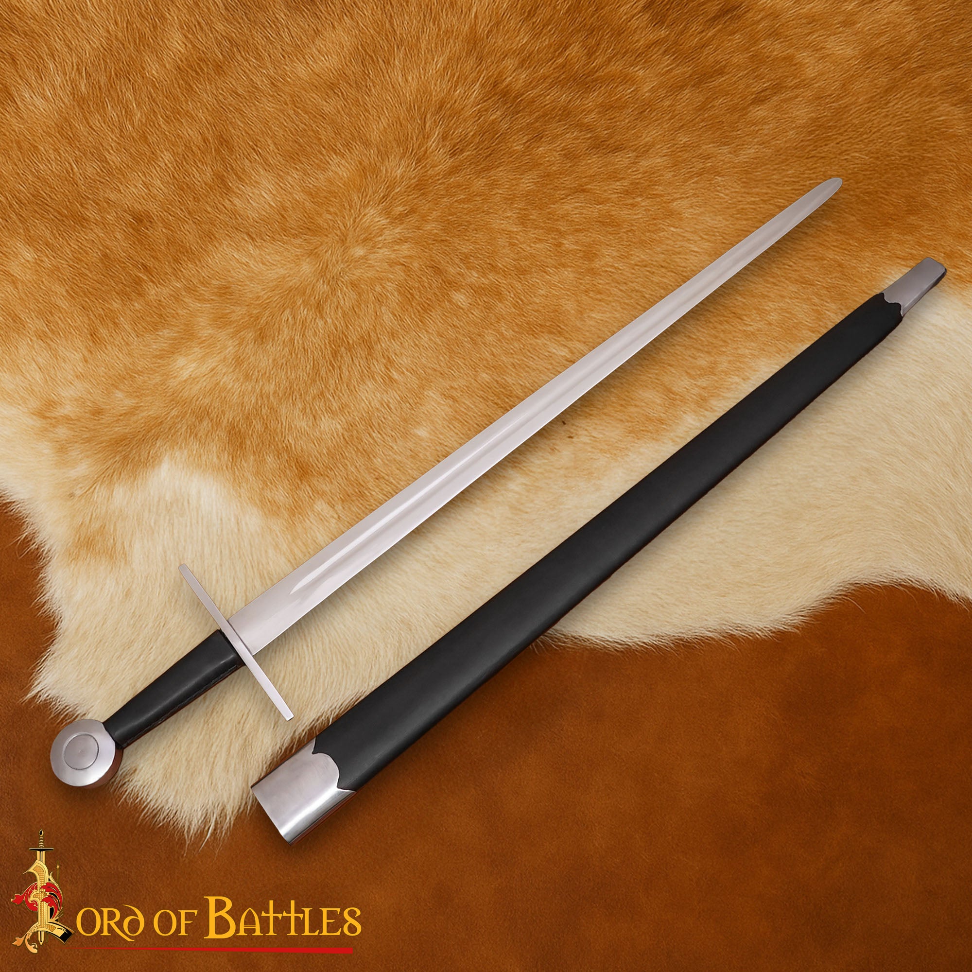Espada vikinga forjada a mano con vaina — 95 cm (hoja 75.5 cm)