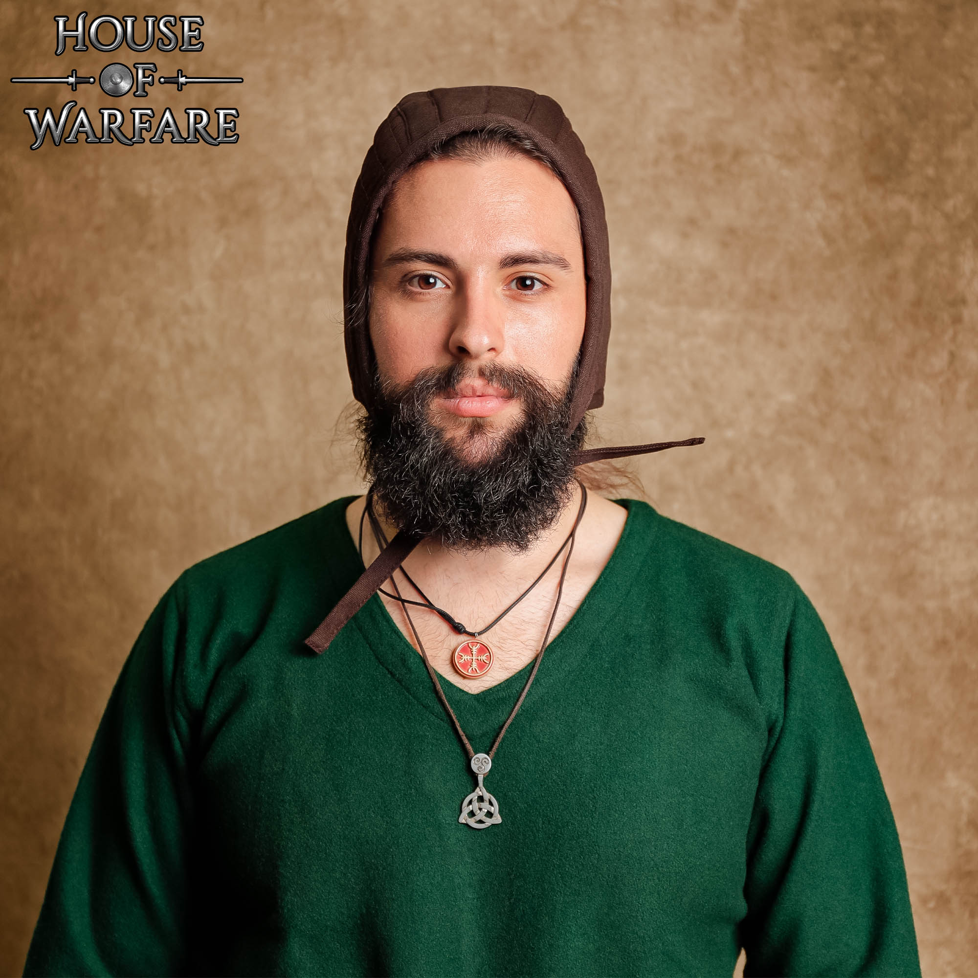 Imagen única de: Gorro acolchado medieval de doble capa para casco