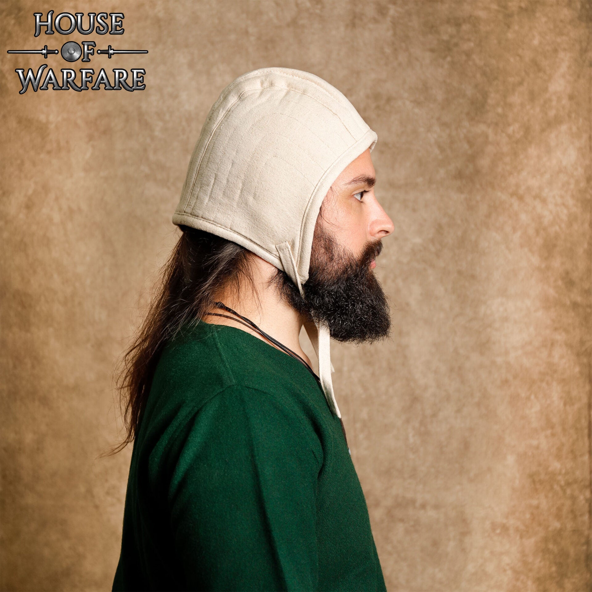 Imagen única de: Gorro acolchado medieval de doble capa para casco