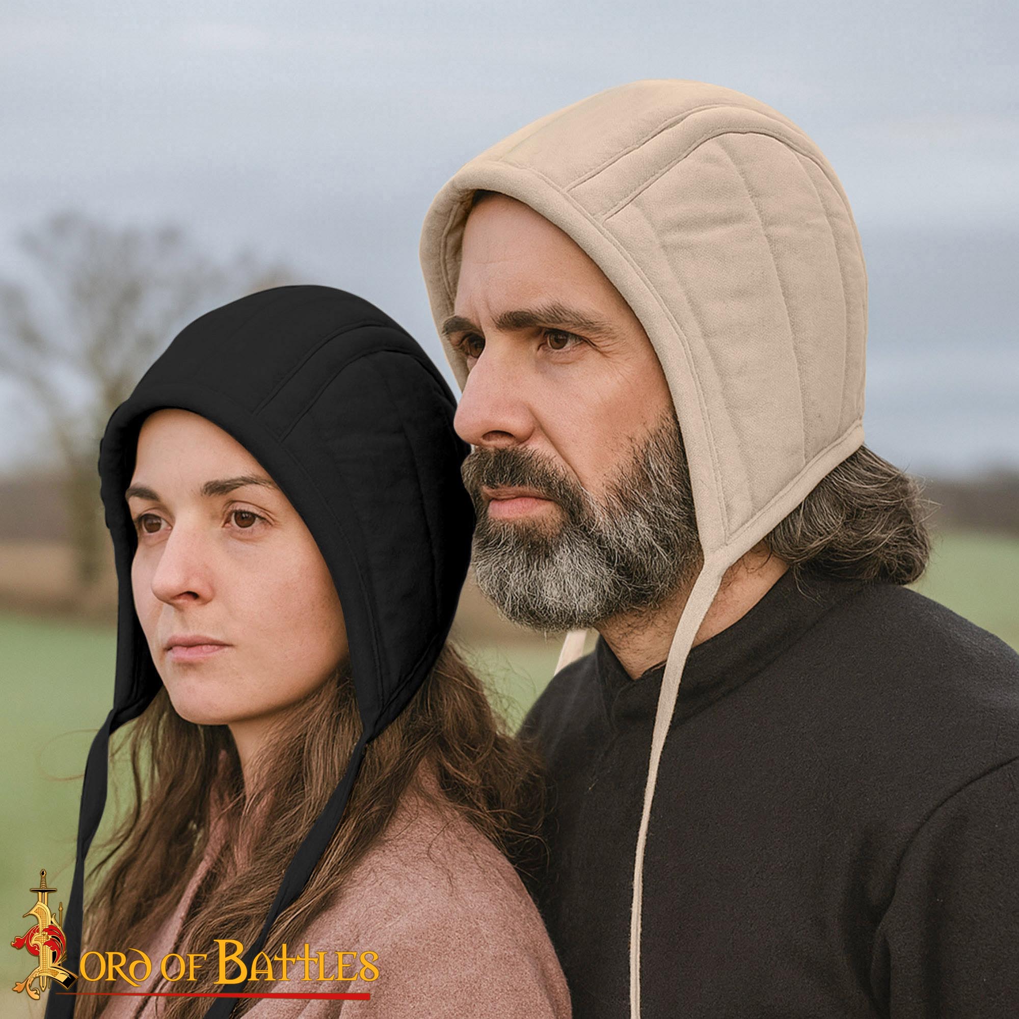 Gorro acolchado medieval de 3 capas para casco - imagen 5