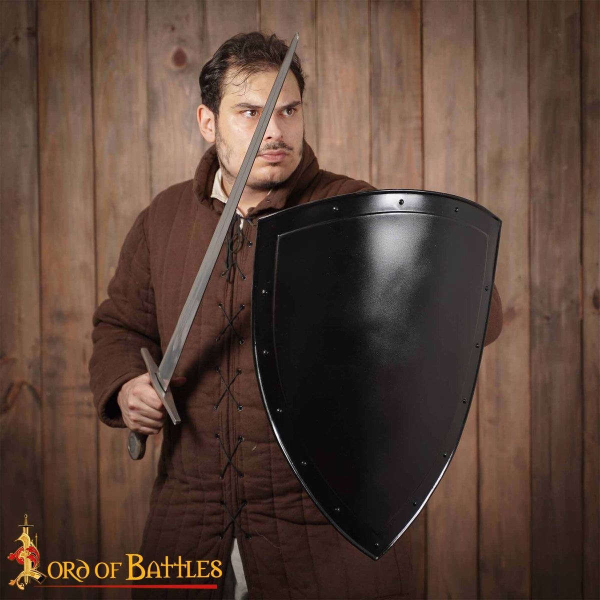 Escudo templario medieval - acero calibre 18, perfil heater - imagen 10