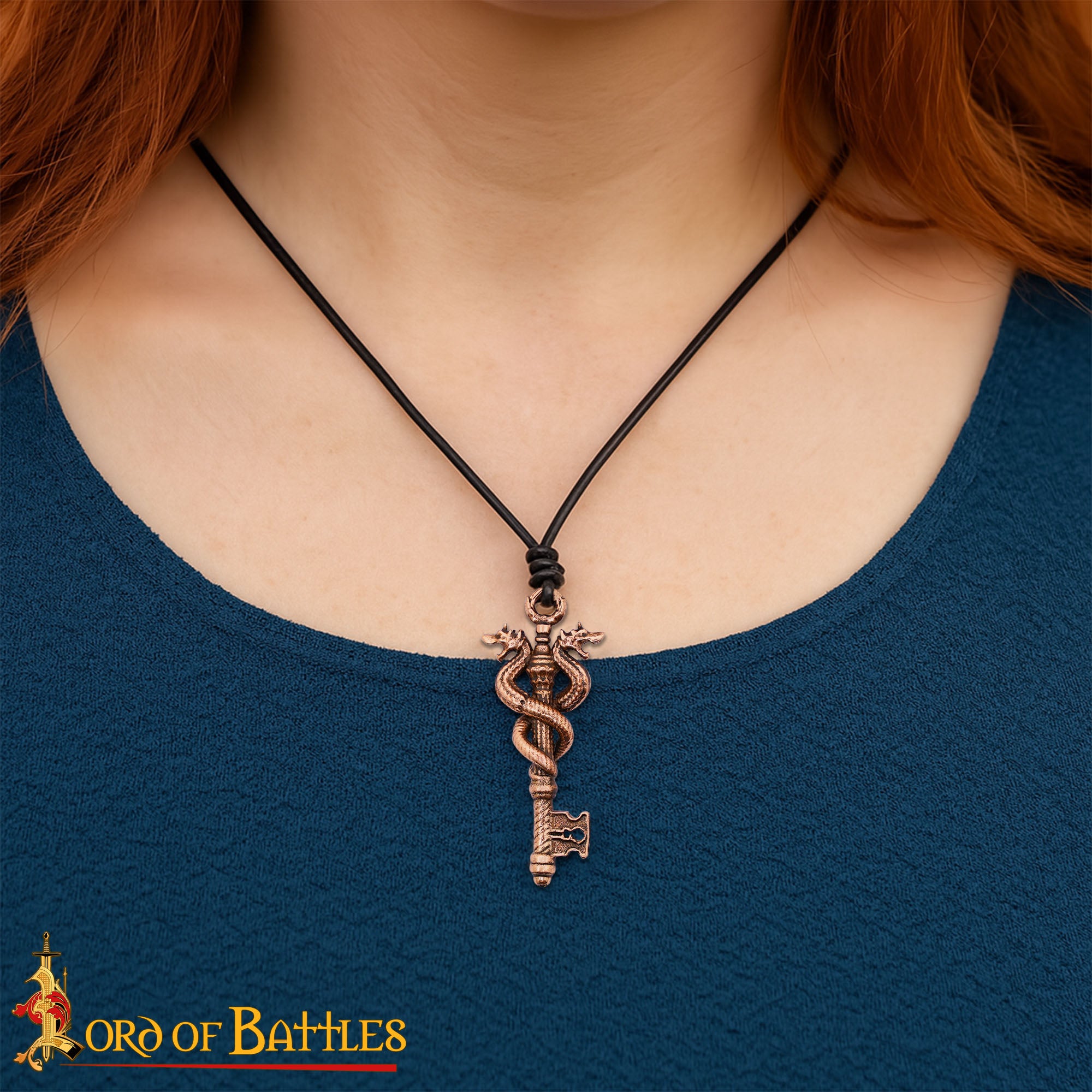 Imagen única de: Colgante Llave de Bronce a la Cera Perdida Guardián del Dragón