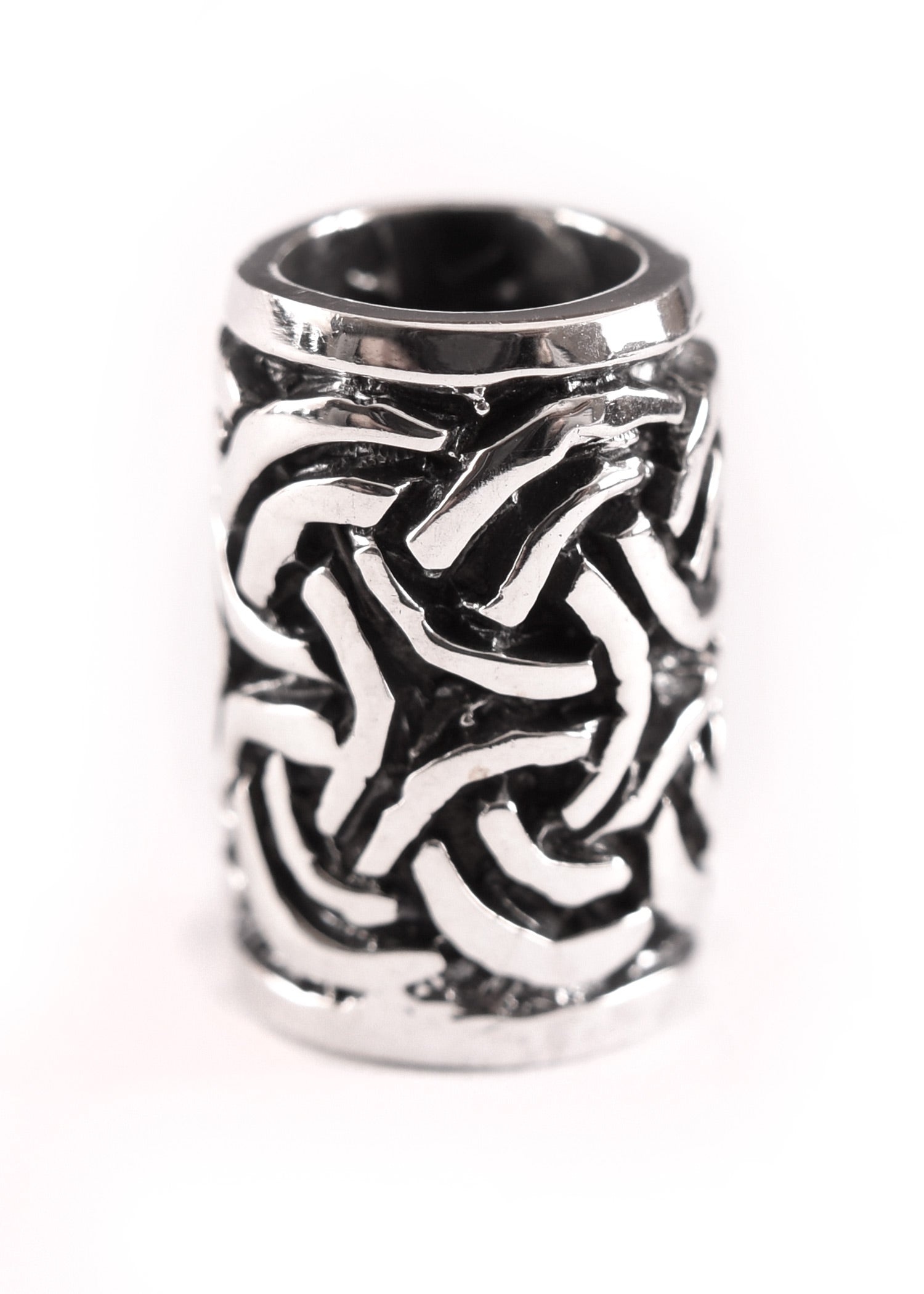 Imagen única de: Cuenta Para Barba Y Cuenta Para Rizos Con Nudos Celtas De Plata