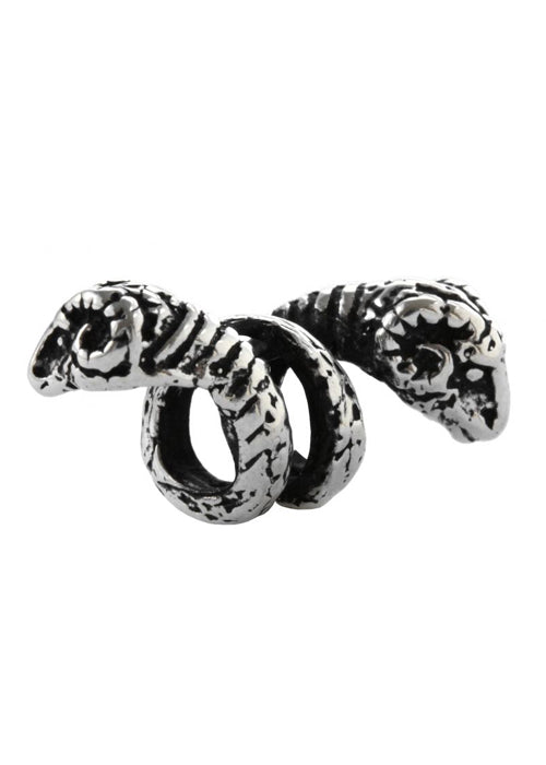 Imagen única de: Cuenta Para Barba Y Adorno Para El Pelo Con Cabeza De Carnero De Plata