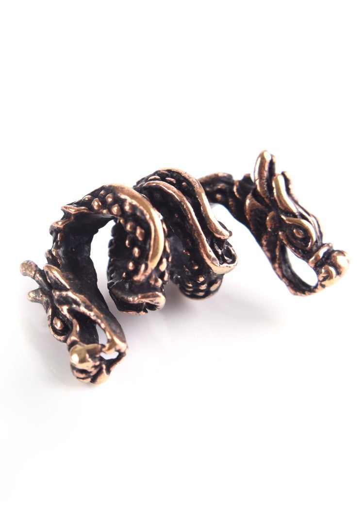 Imagen única de: Cuenta Para Barba Y Cuenta Para Rizos Dragón De Dos Cabezas De Bronce