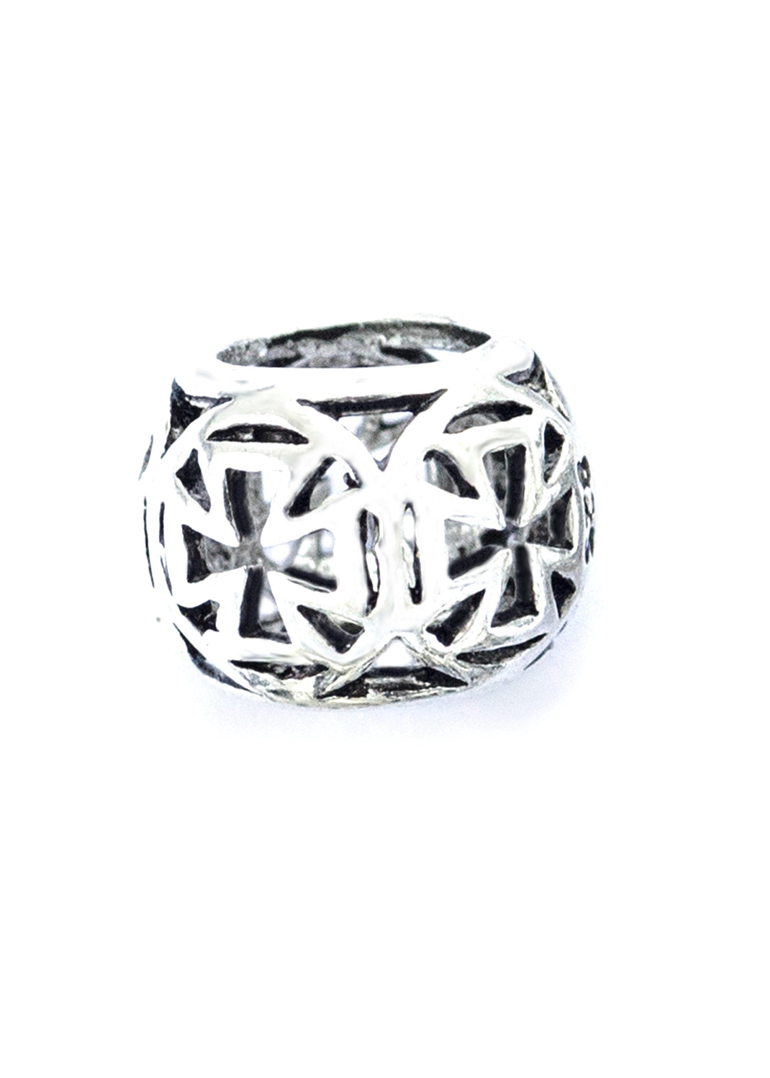 Imagen única de: Cuenta Para Barba Con Cruz Templaria Plateada