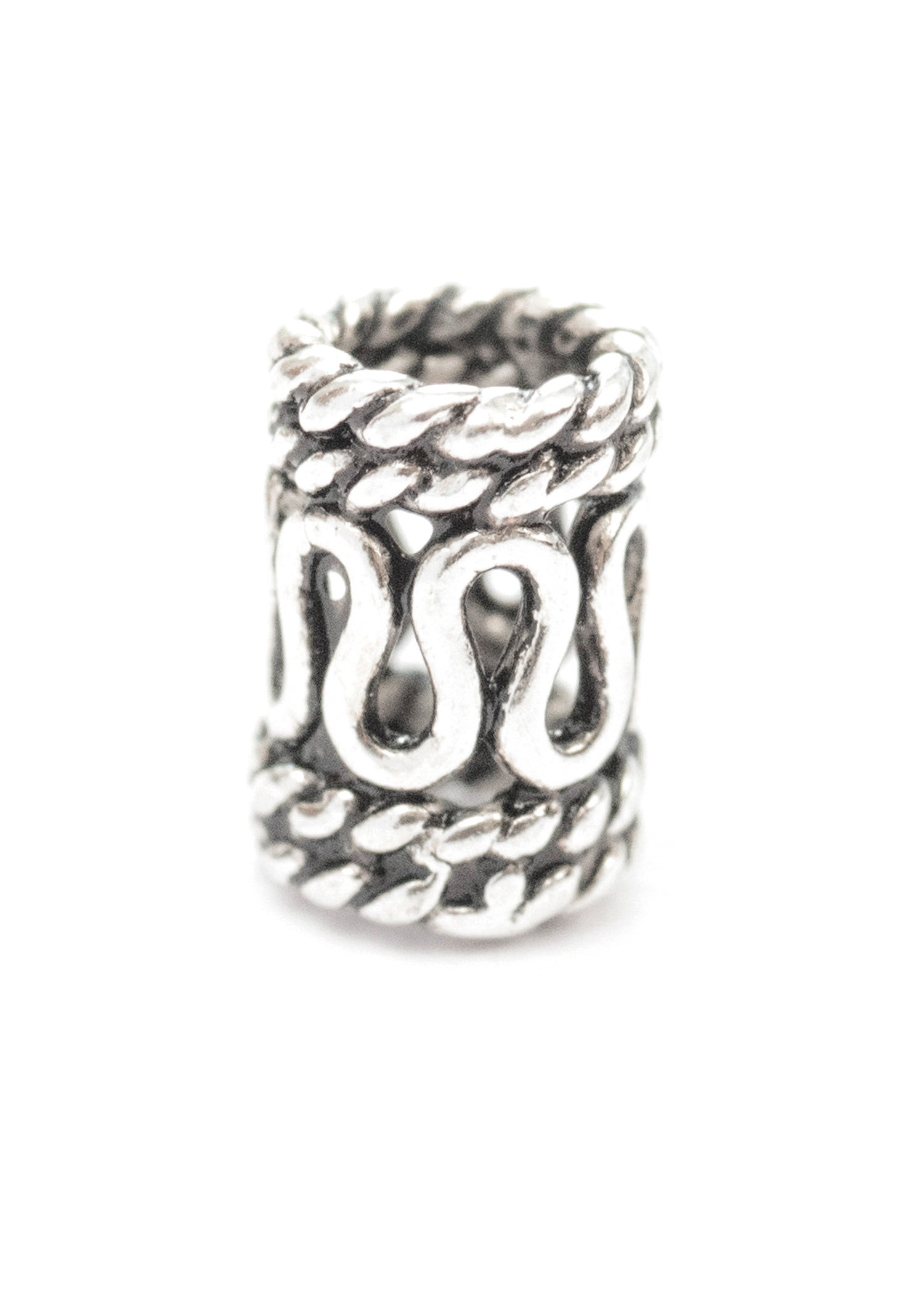 Imagen única de: Cuenta De Barba Con Patrón De Serpiente Plateada