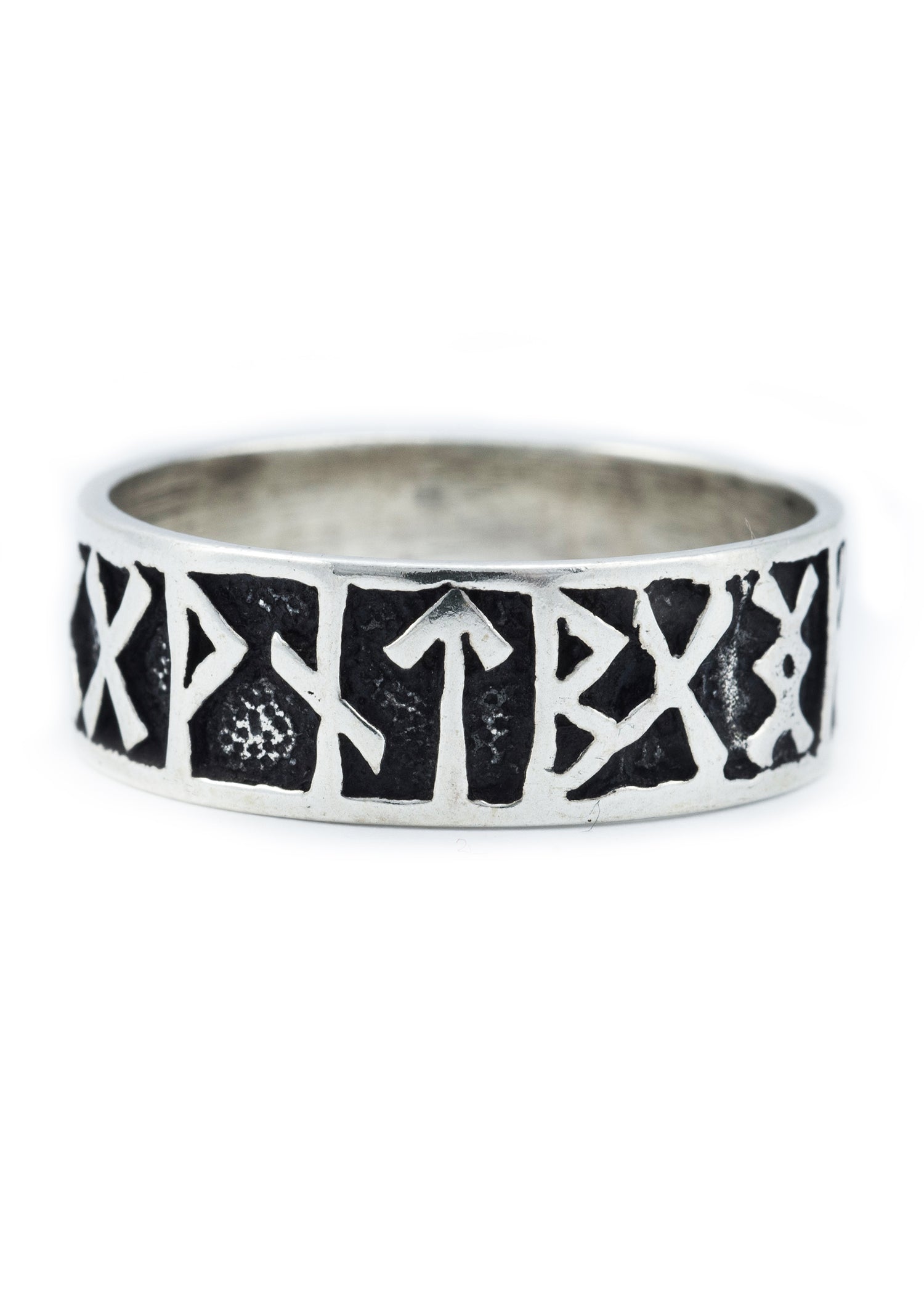 Imagen única de: Anillo Con Runas Vikingas De Plata, Varios Tamaños