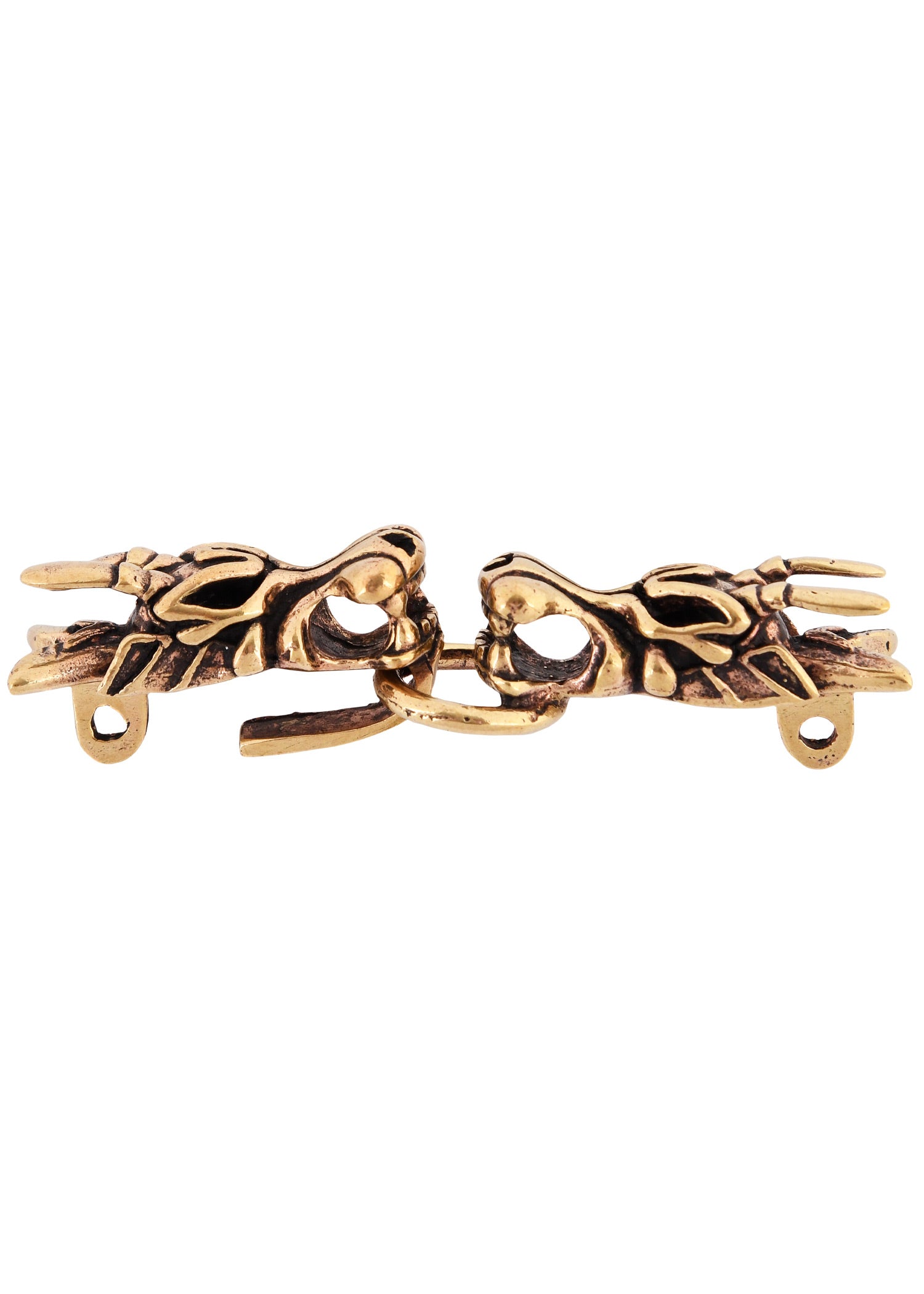 Imagen única de: Broche De Túnica Vikinga Con Cabezas De Dragón De Bronce