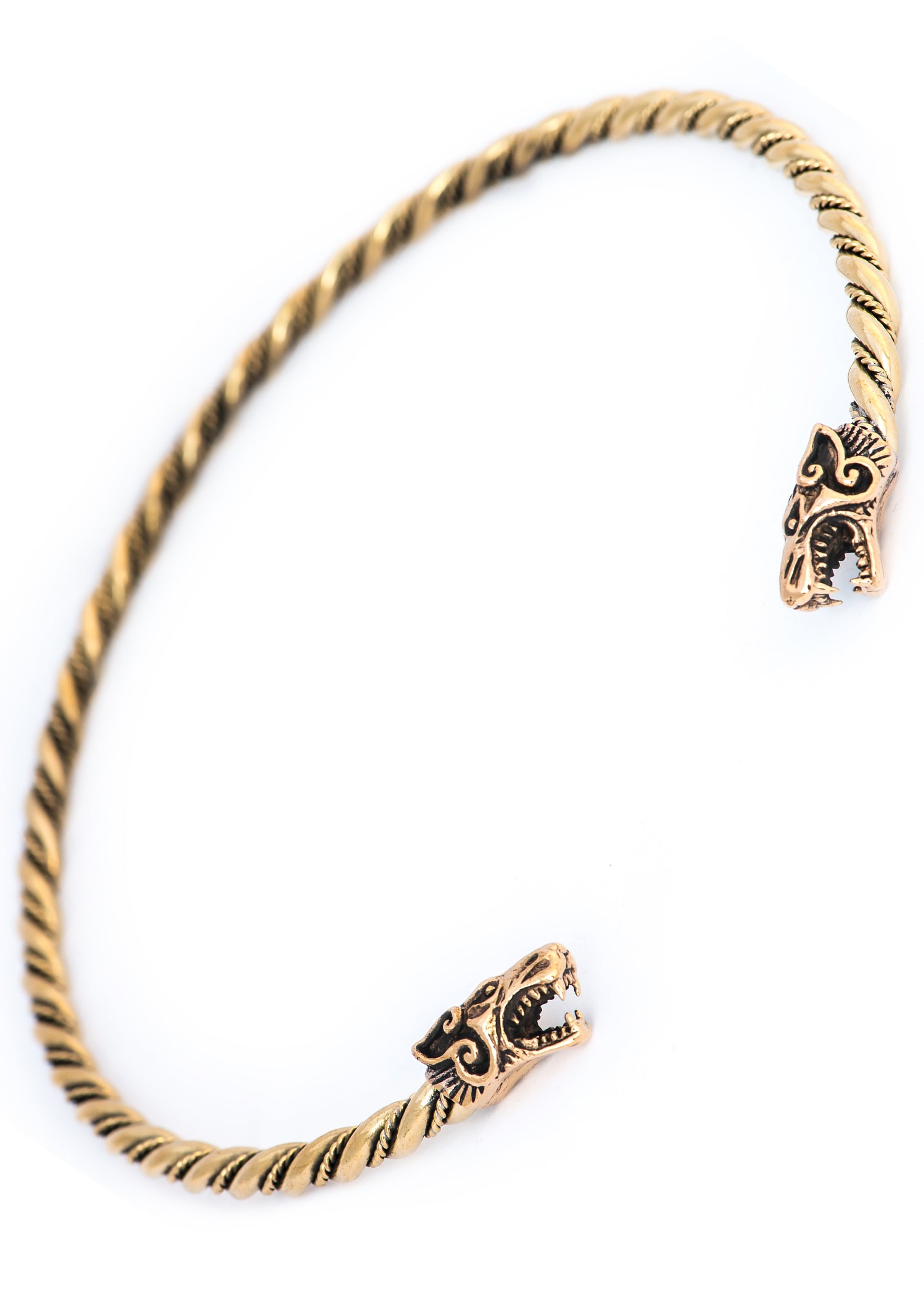 Imagen única de: Torques - Collar Vikingo Fenris De Bronce, Con Cordón, Grande