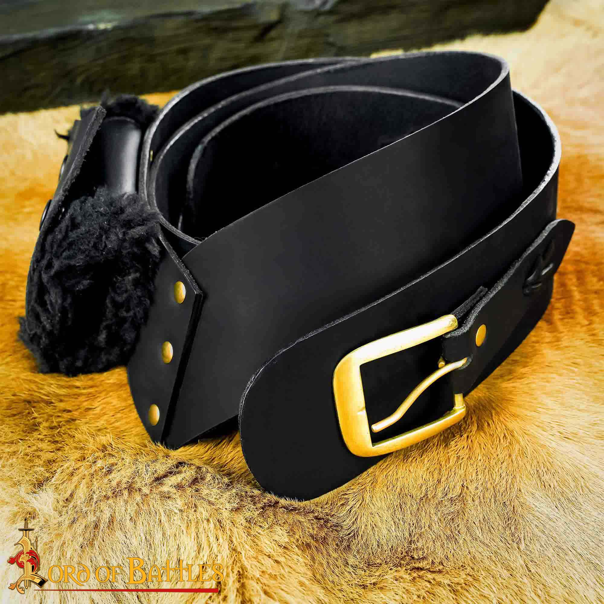 Bandolera medieval de cuero genuino para espada