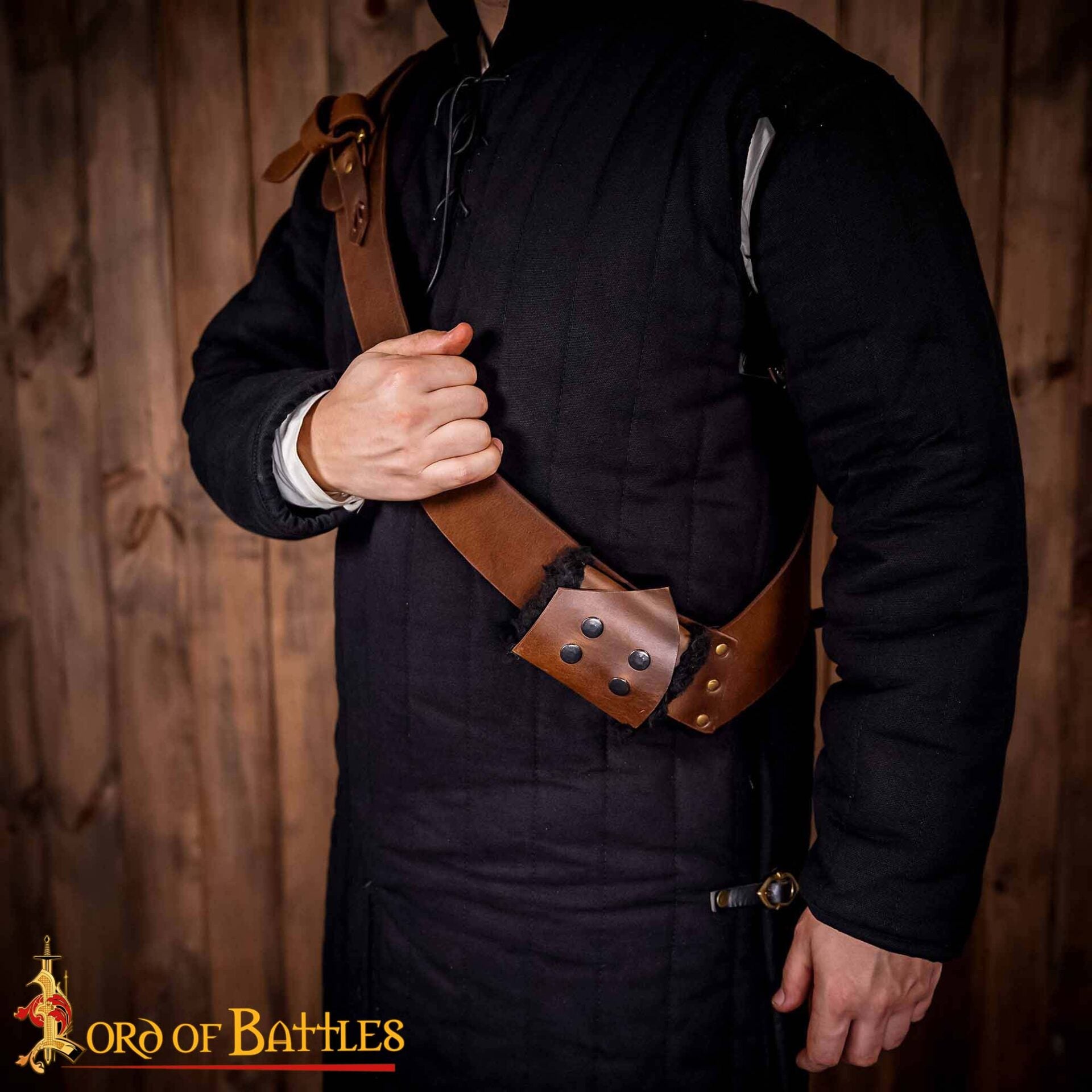 Bandolera medieval de cuero genuino para espada - imagen 6