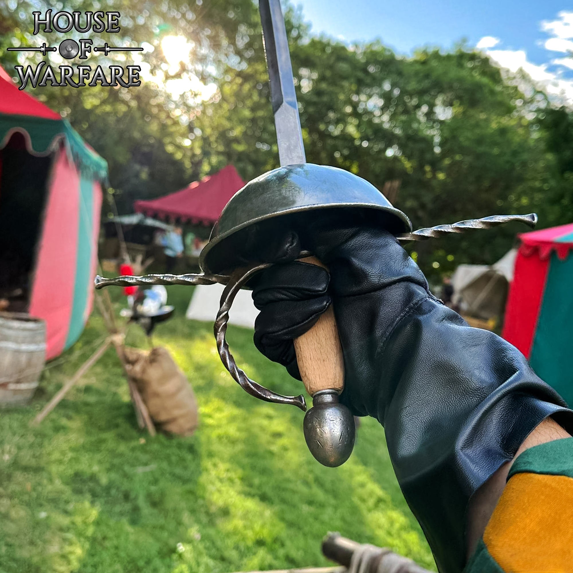 Guantes medievales de cuero con dedos completos para LARP y teatro - imagen 2