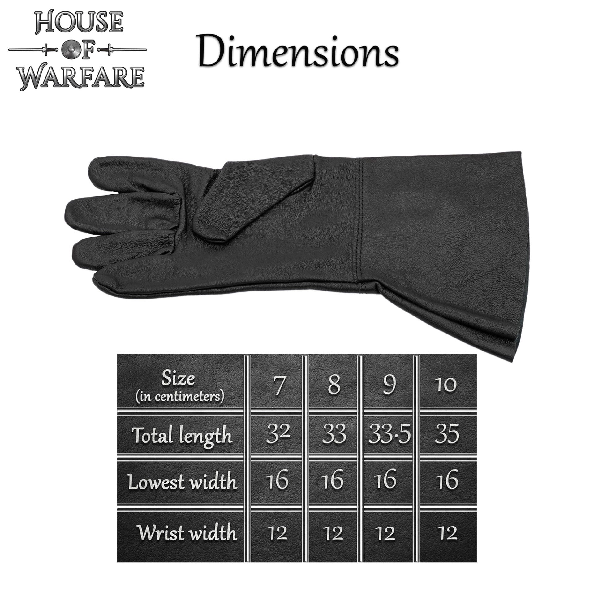 Guantes medievales de cuero con dedos completos para LARP y teatro - imagen 3