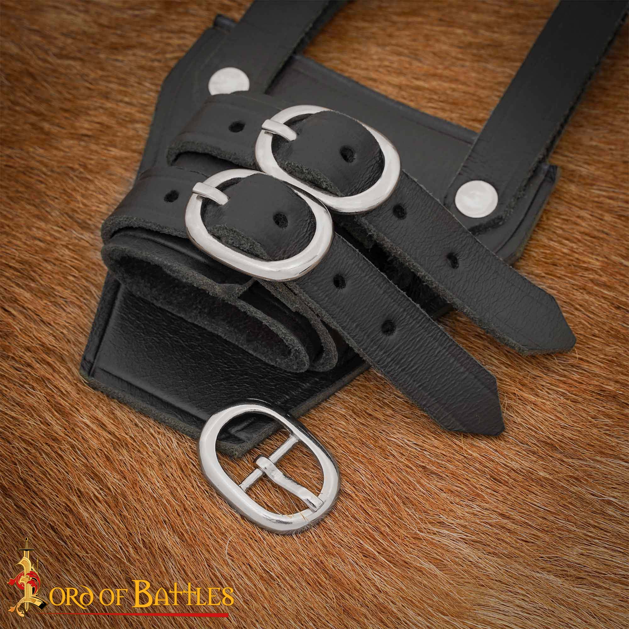 Imagen única de: Set de 3 hebillas ovaladas medievales de acero niquelado, 1,7 cm - imagen 2