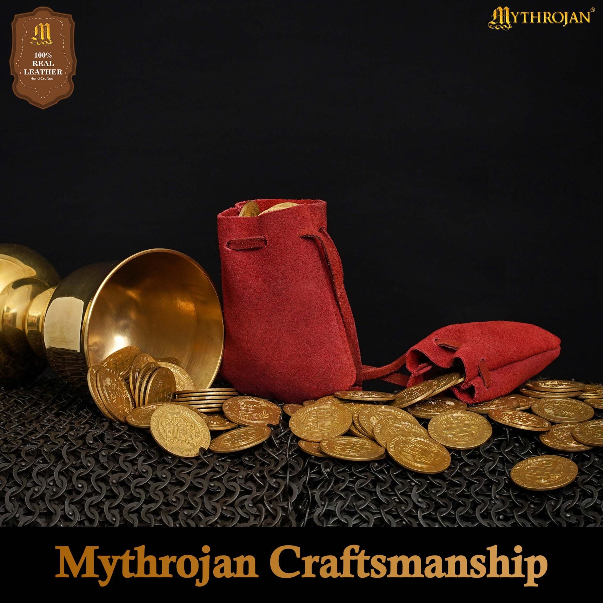 Bolsitas de ante para monedas y dados — Set 2 tamaños para LARP y recreación - imagen 7