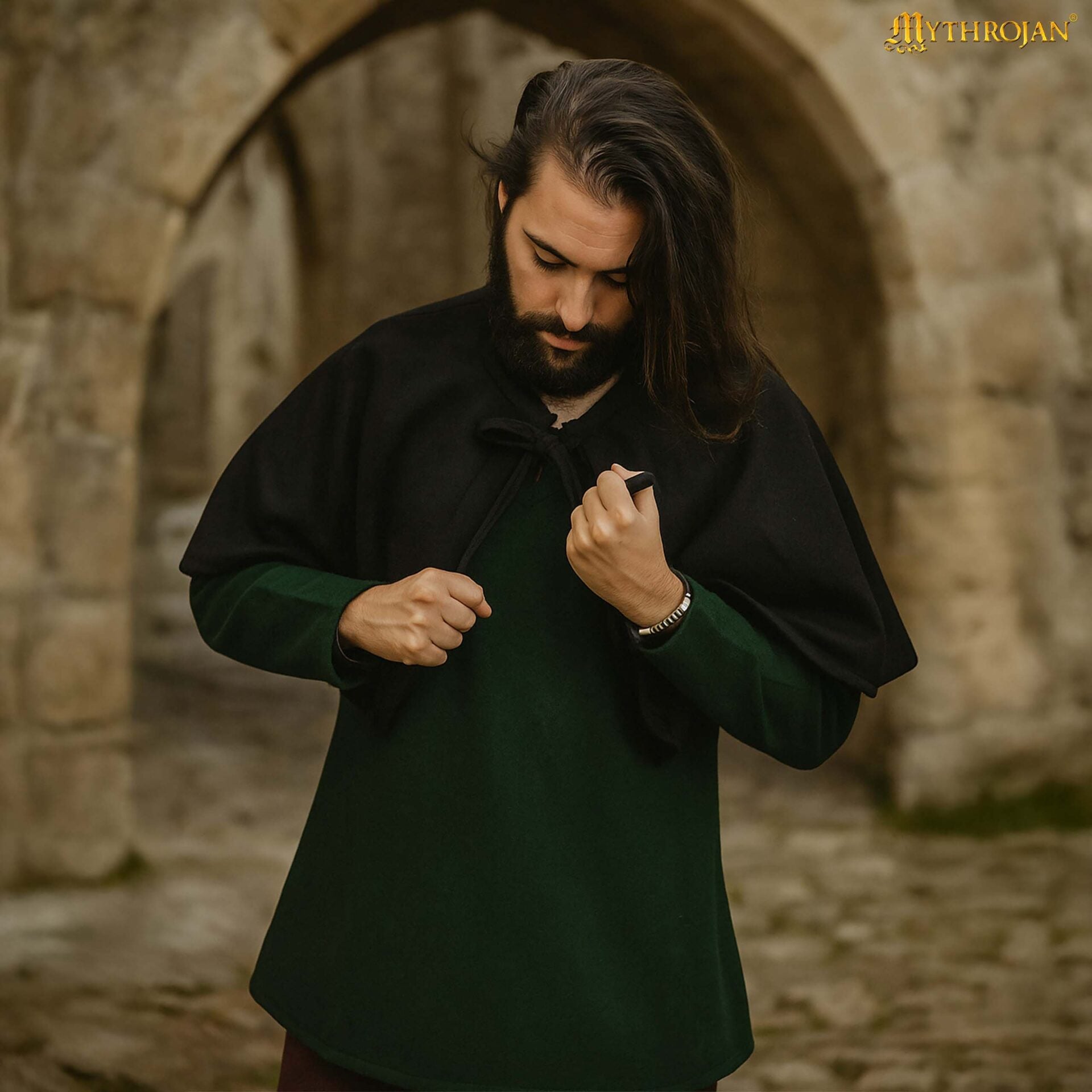 Imagen única de: Capa Medieval - Lana, Corta para LARP y Teatro