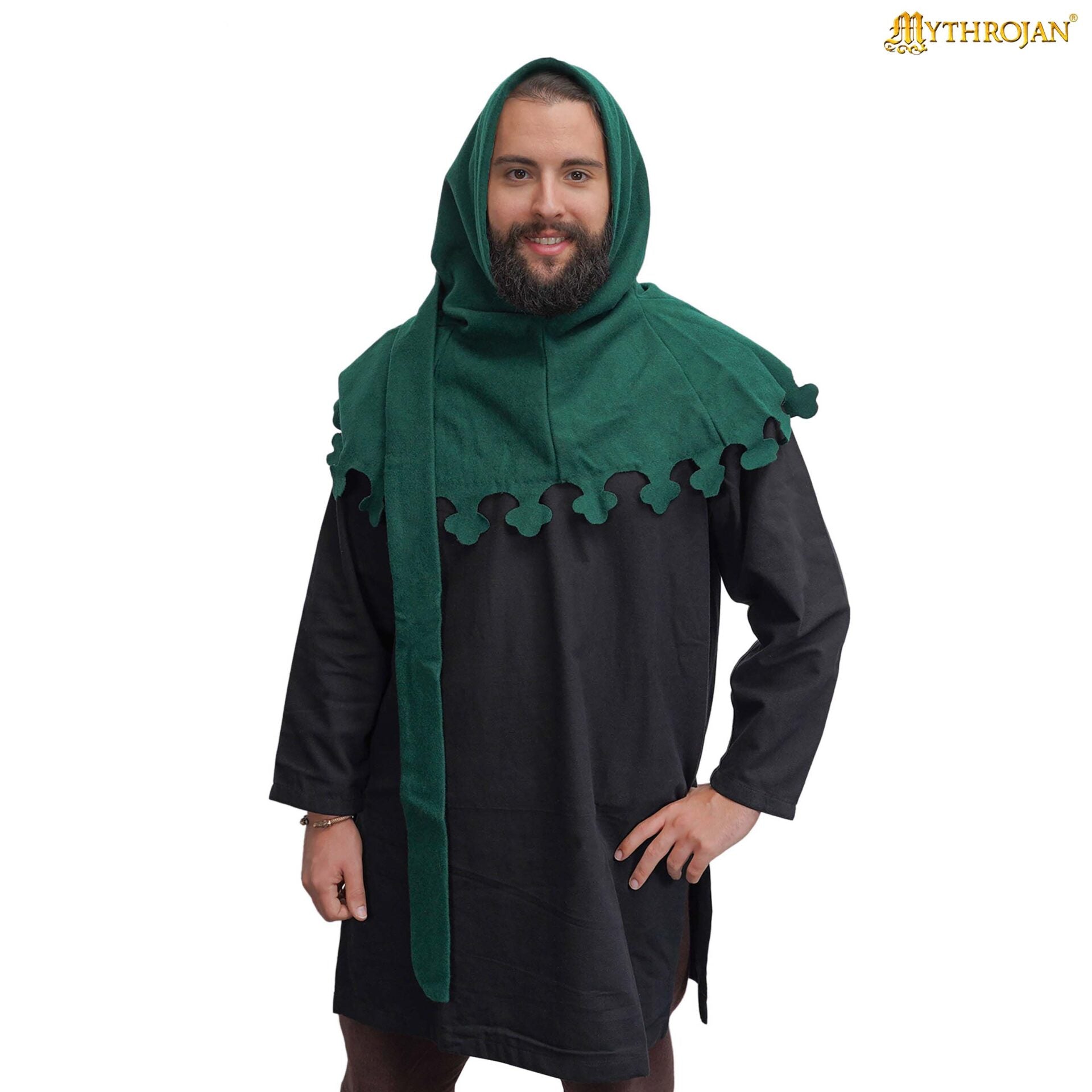Capucha liripipe medieval de lana - imagen 9