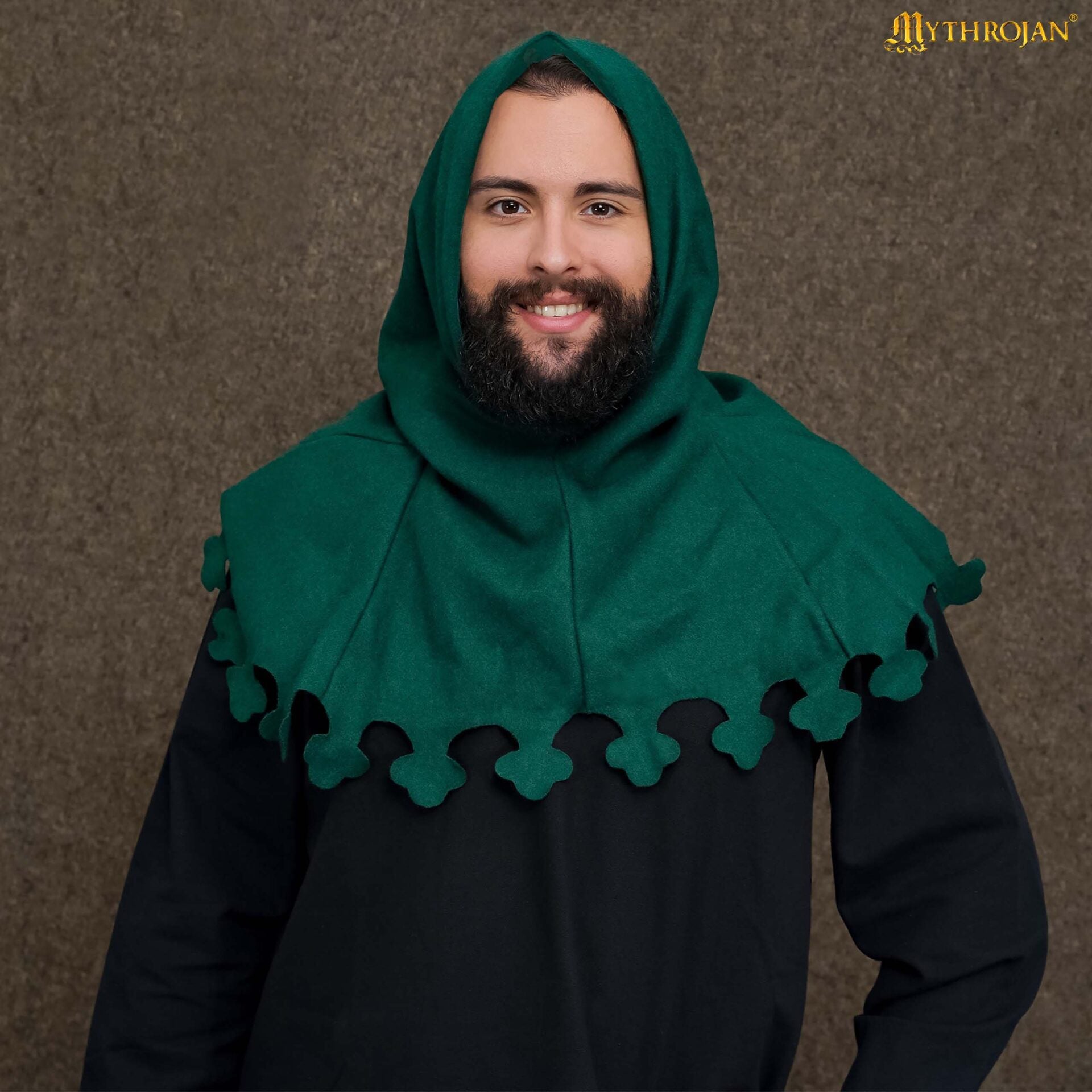 Capucha liripipe medieval de lana - imagen 3