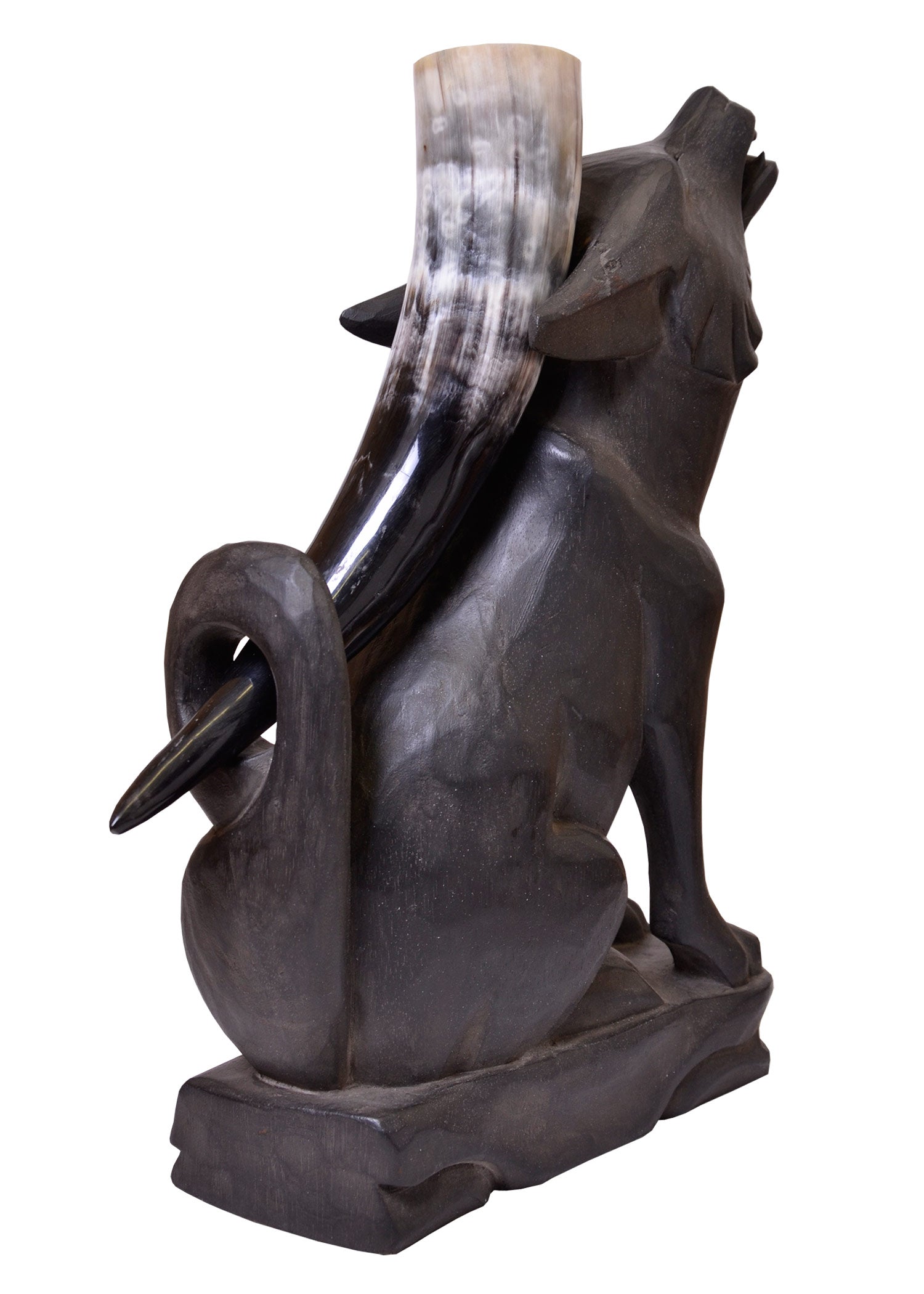 Imagen única de: Lobo, Soporte Para Cuerno De Madera, Marrón