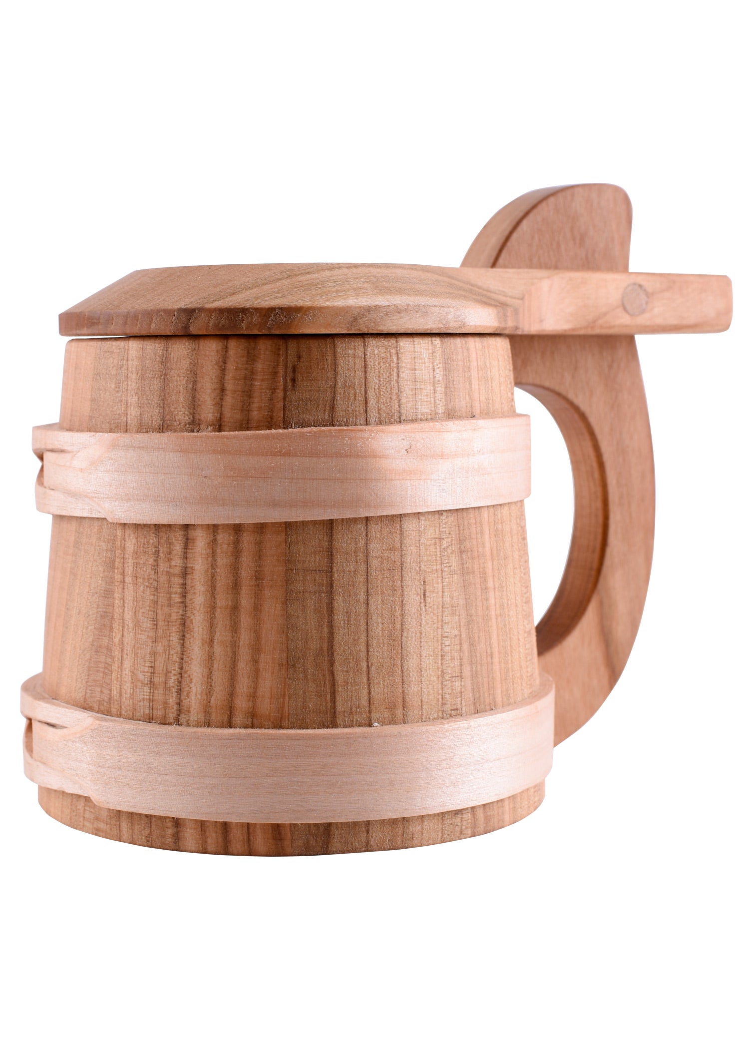 Imagen única de: Jarra De Cerveza Con Tapa Con Bisagras De Madera.