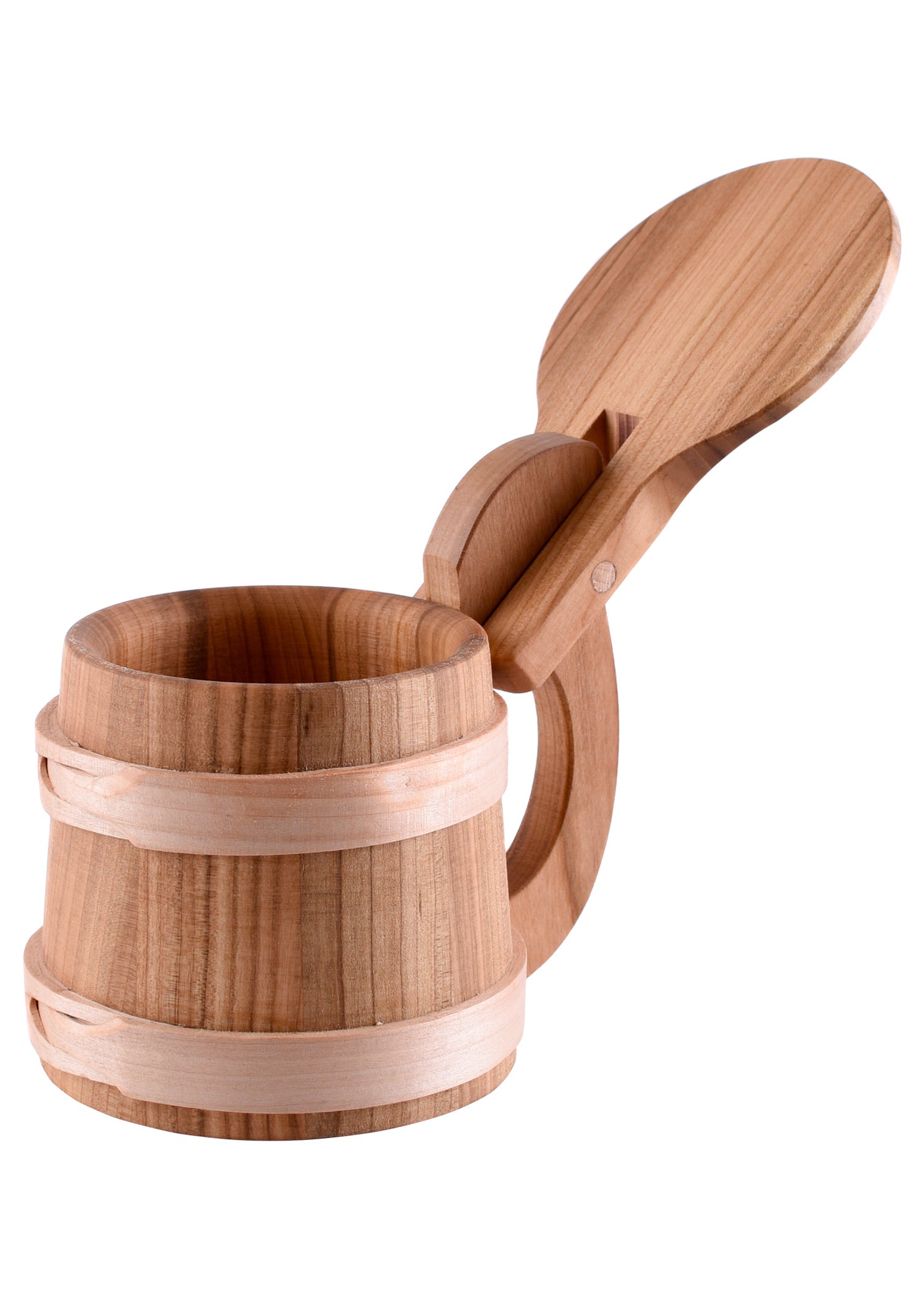 Imagen única de: Jarra De Cerveza Con Tapa Con Bisagras De Madera.