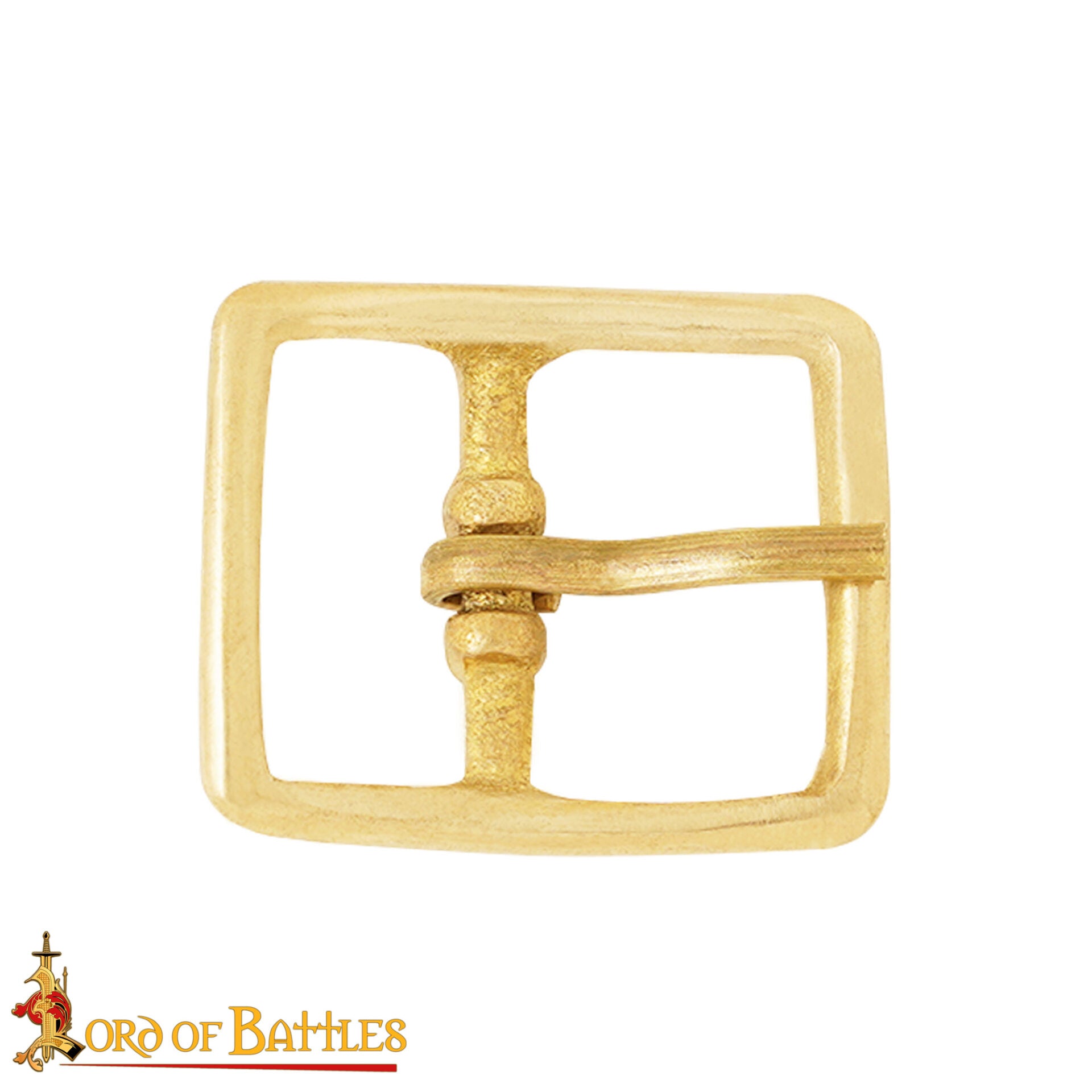 Imagen única de: Hebilla Medieval de Latón para Cinturón - Rectangular Maciza