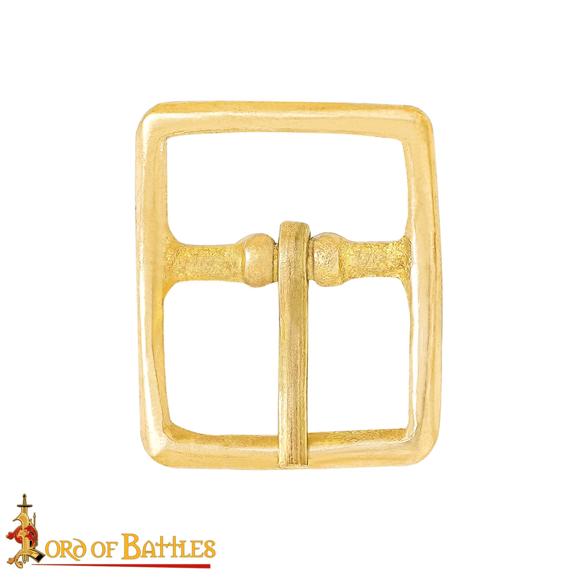 Imagen única de: Hebilla Medieval de Latón para Cinturón - Rectangular Maciza