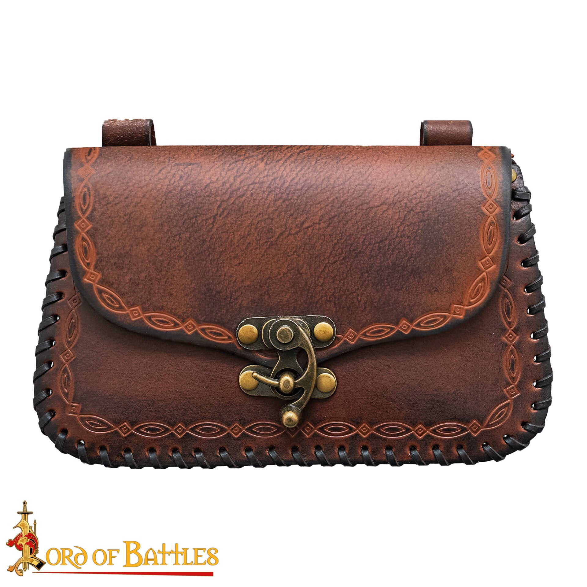 Bolsa de cinturón medieval de cuero repujado — LARP y recreación - imagen 6